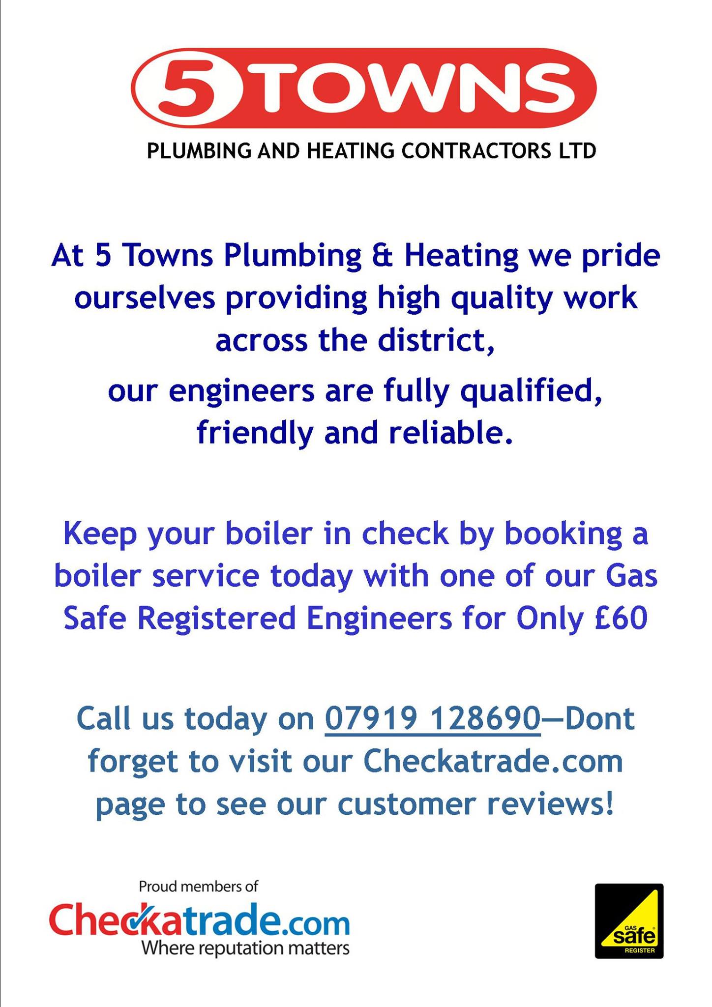 5 towns plumbing and heating contractors Ltd | Leeds