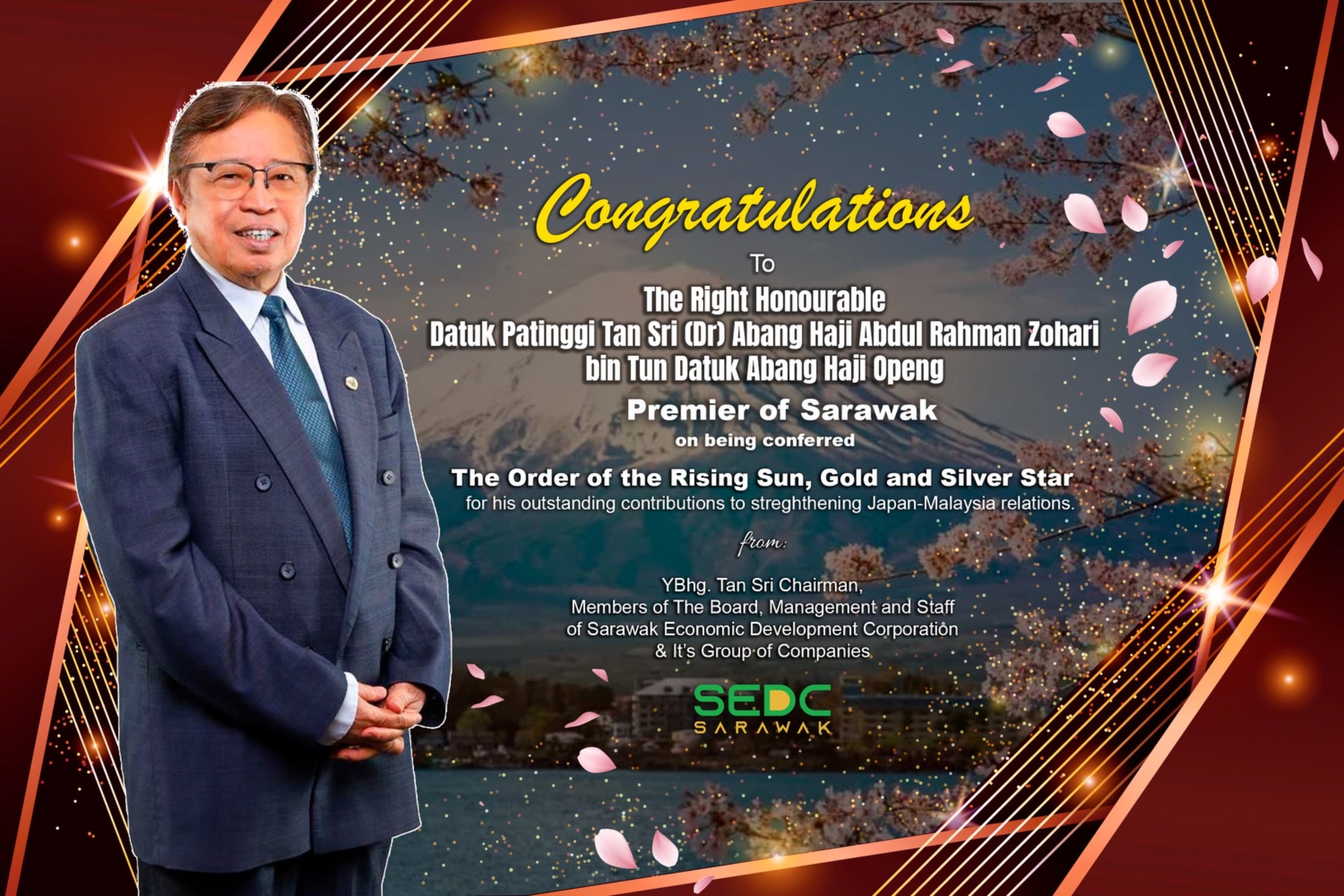 SEDC - Heartiest congratulations to YAB Datuk Patinggi Tan Sri (Dr ...