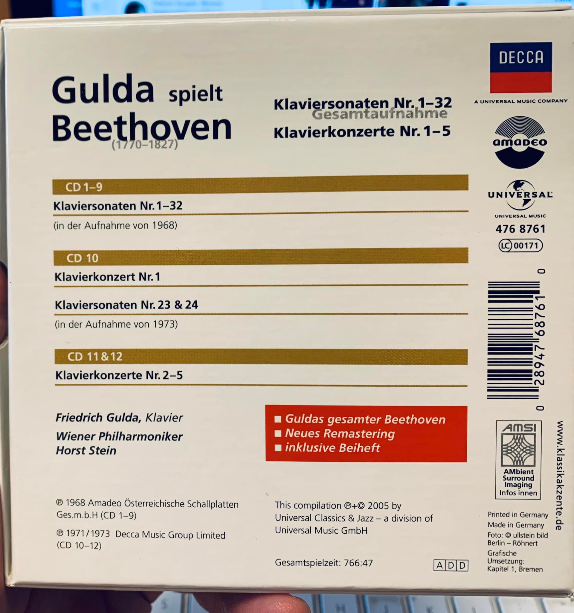 Beethoven piano concertos and sonatas on Decca
