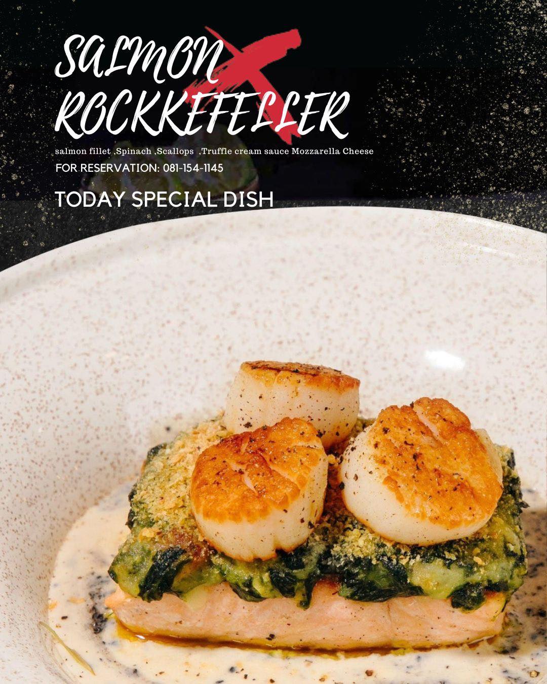 X BEEF - Salmon Rockefeller แซลมอนย่างซอสร็อคกี้เฟลเลอร์ . 🫕 Salmon ...