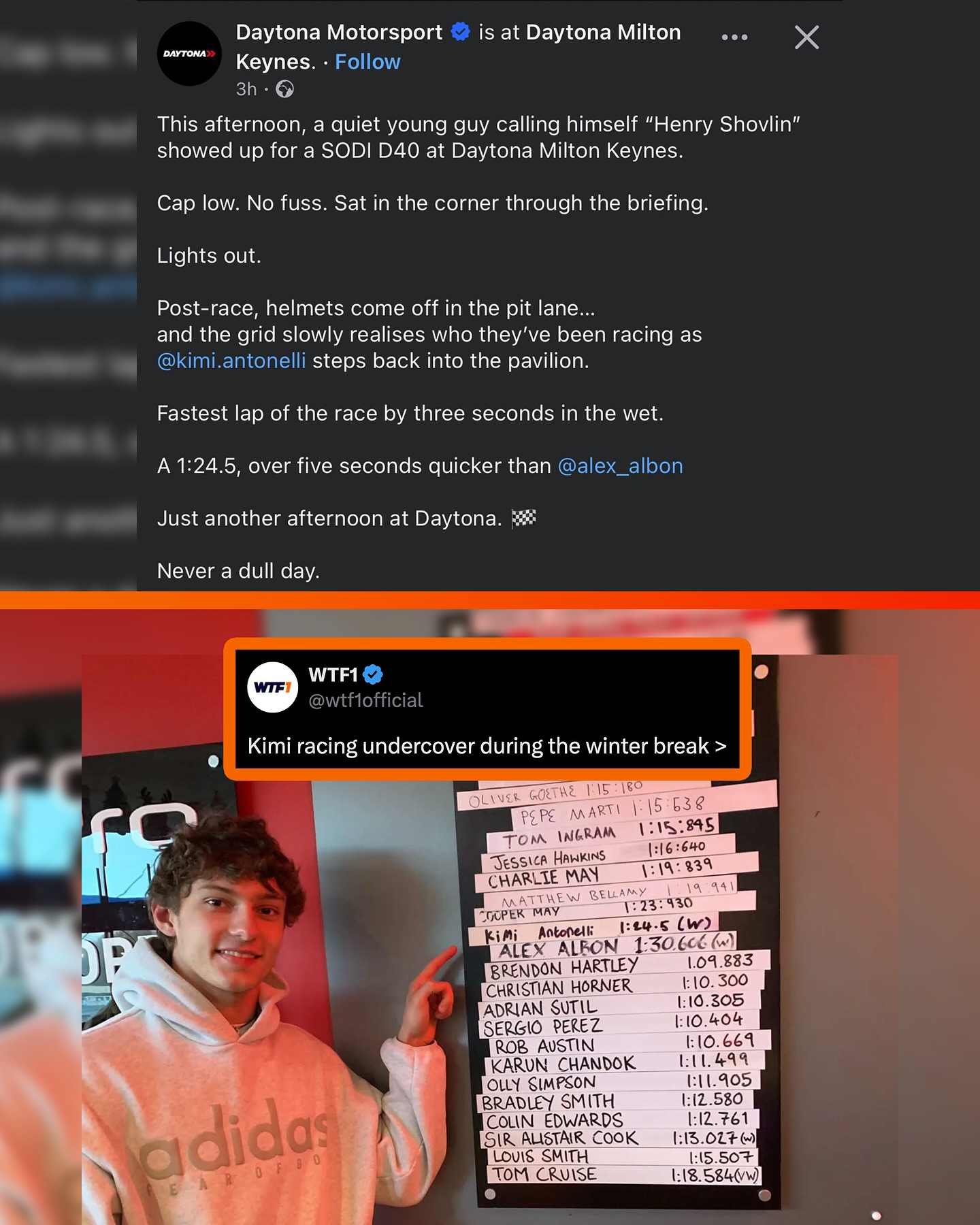 WTF1 - Imagine racing next to an F1 driver and you didn’t... | Facebook
