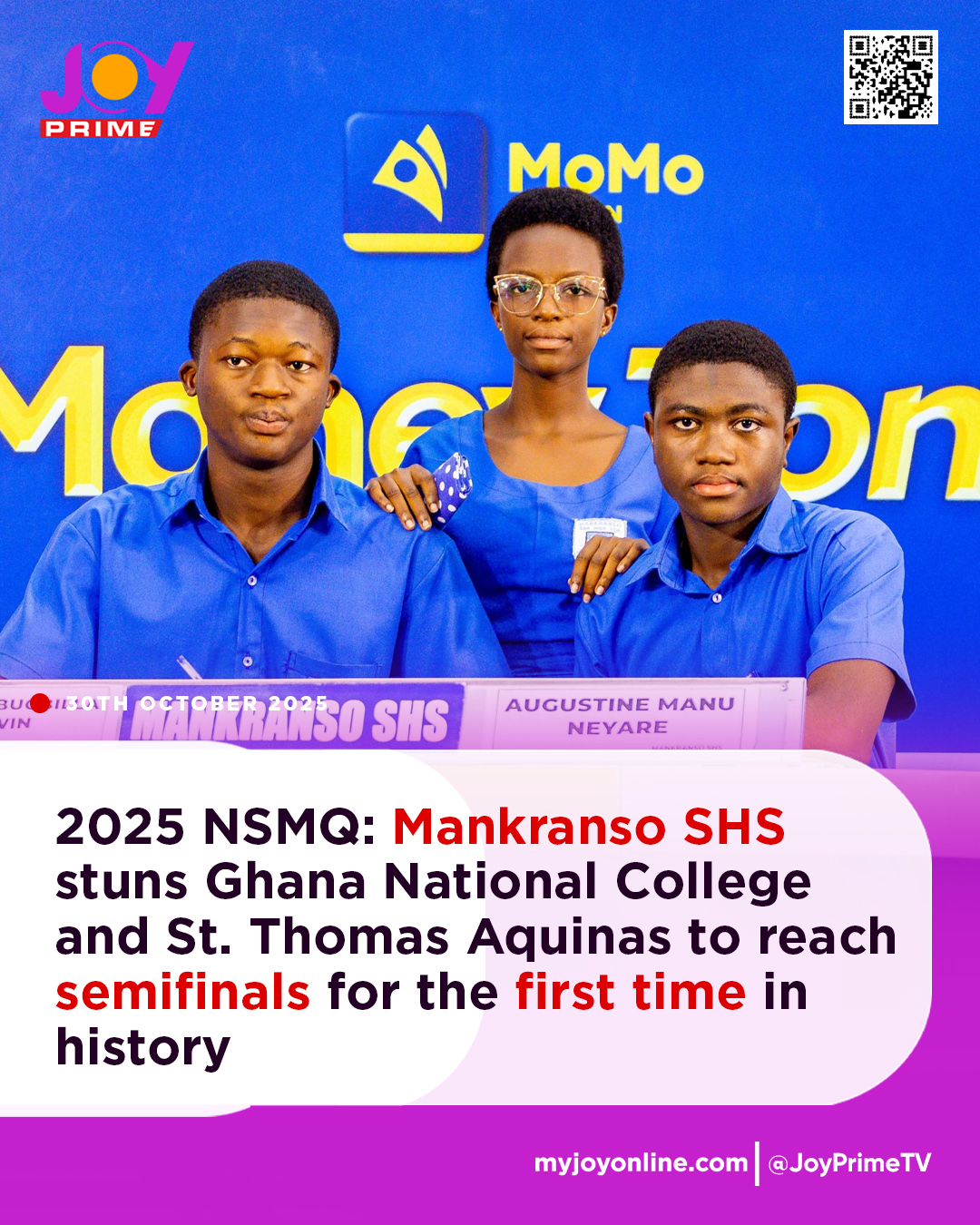 Joy - 2025 NSMQ: Mankranso SHS stuns Ghana National College and St ...