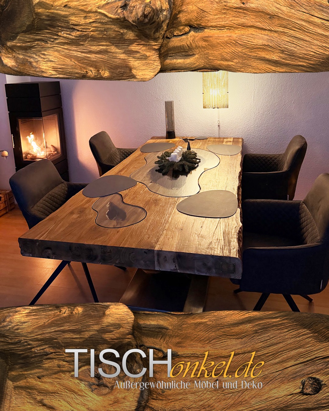 Wow! 😍 Wir lieben es zu sehen, wie unsere Tische bei euch zu Hause wirken. Ein ganz großes Dankeschön an unseren Kunden für diese traumhaften Bilder! Hier wurde unser Esszimmertisch Deep Island