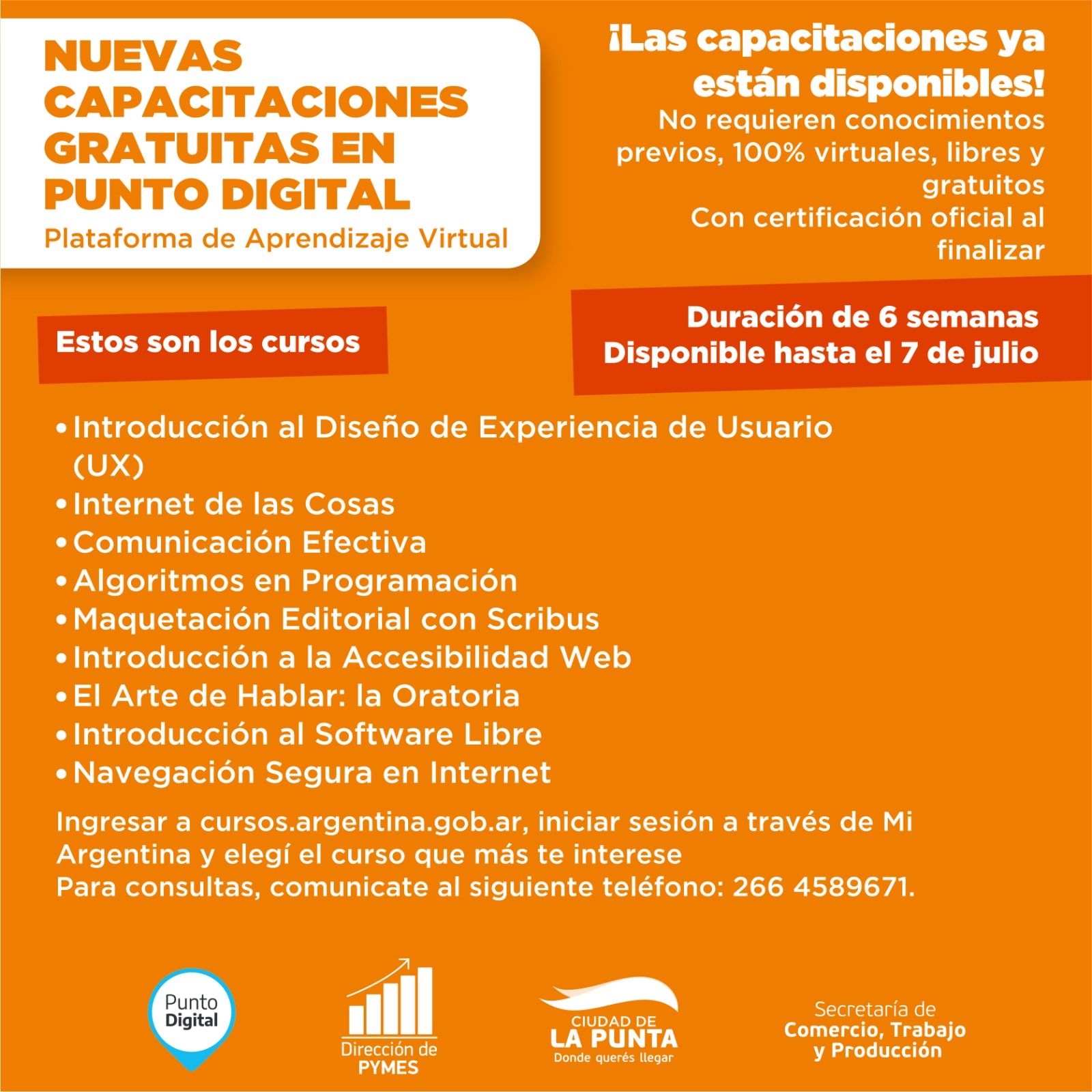 Municipalidad - 💻 ¡CAPACITACIONES GRATUITAS DISPONIBLES! 💻 👉🏻 Desde ...