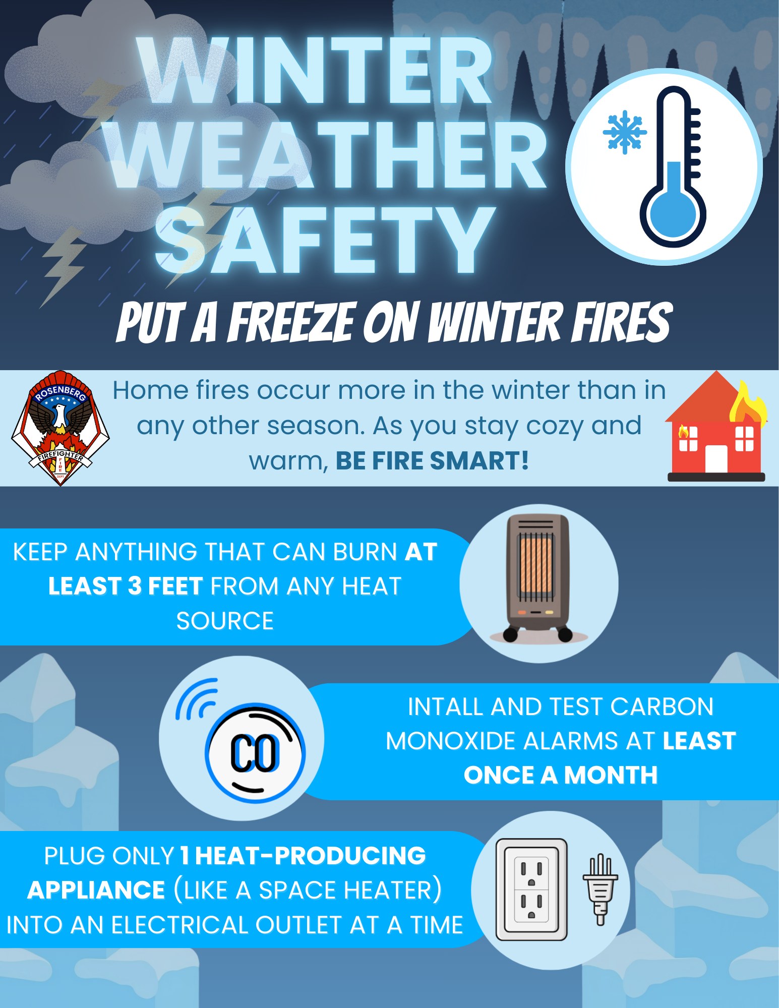 Rosenberg - 🌨️ Winter Weather Fire Safety Reminder 🌨️ Dangerously cold ...