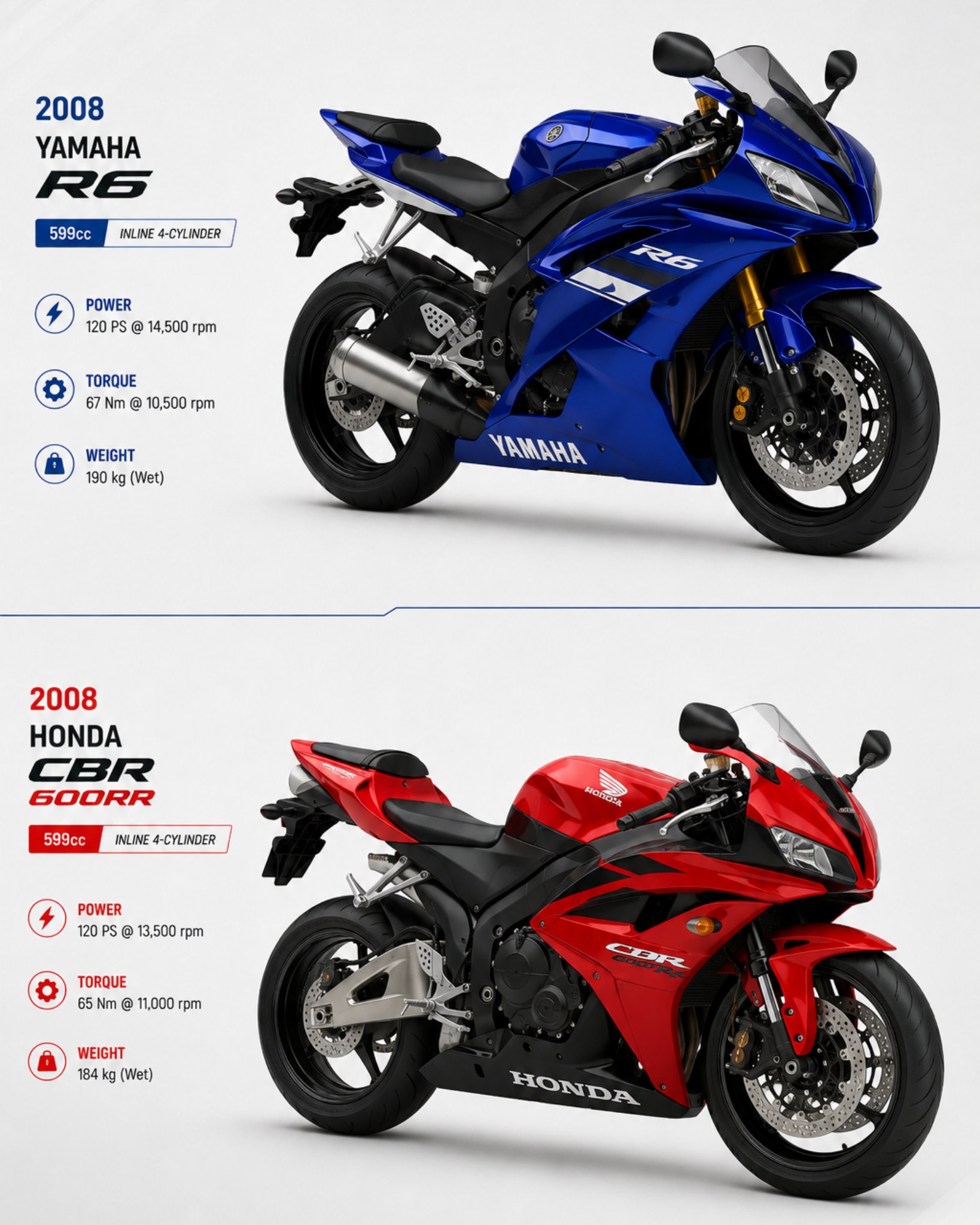 🏁 Kawasaki Ninja ZX-6R vs Honda CBR600RR — The Ultimate