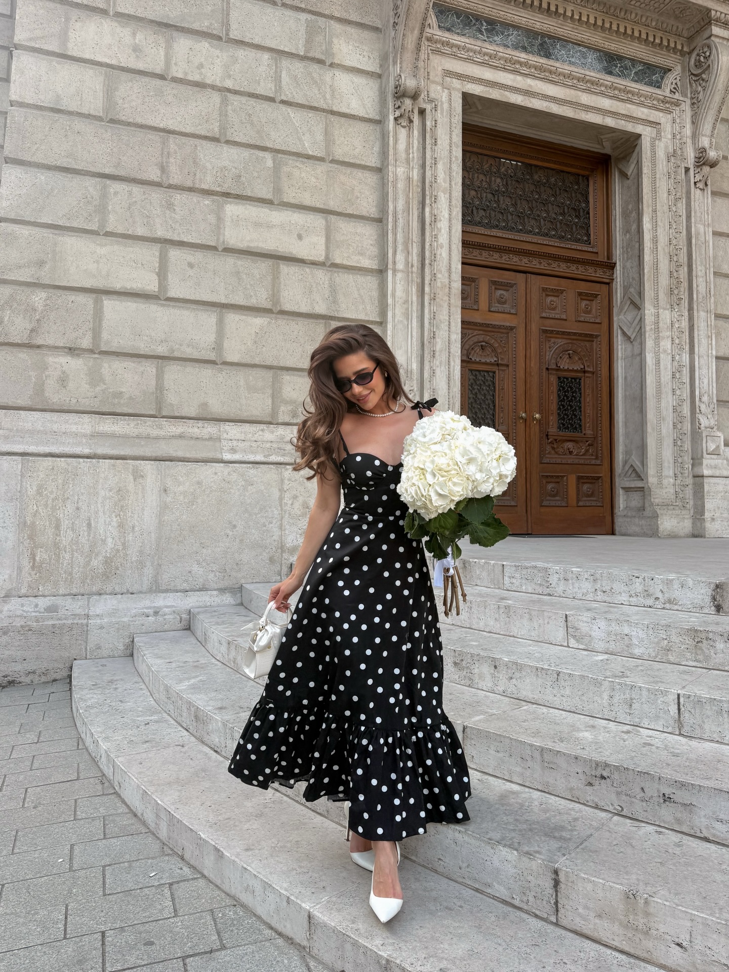 how to wear black and white polka dot dress 4 outfits @newyorkeronline 🖤🤍 which one would you wear? 1,2,3 or 4? 😍 #polkadot #polkadotdress #newyorker #outfit #outfitinspiration 45% Lenzing Ecovero Viscose. archive Wedding Dresses with Slits Style Code:WMN4540-01