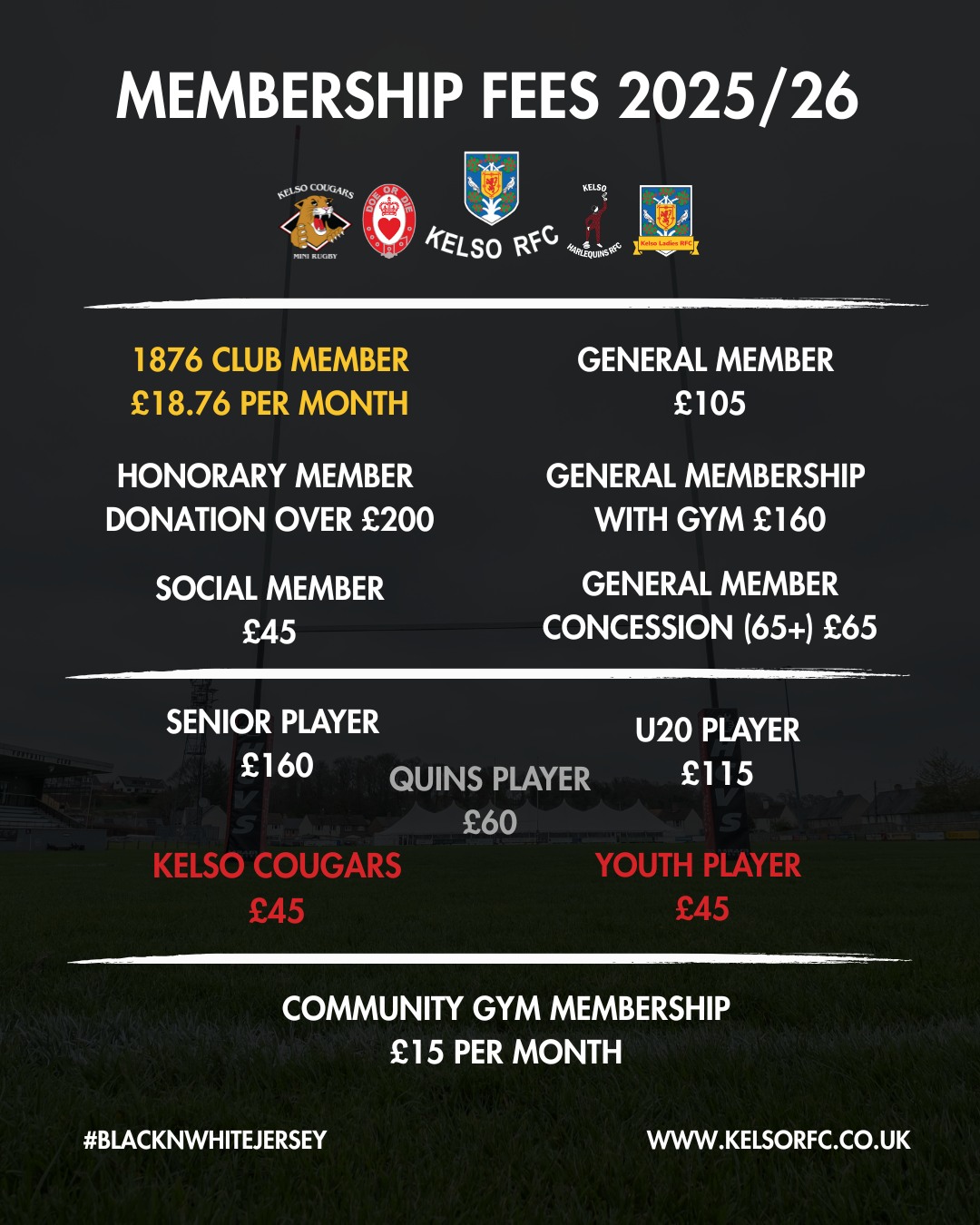 Kelso RFC Memberships Now Open... - Kelso Rugby Football Club | Facebook