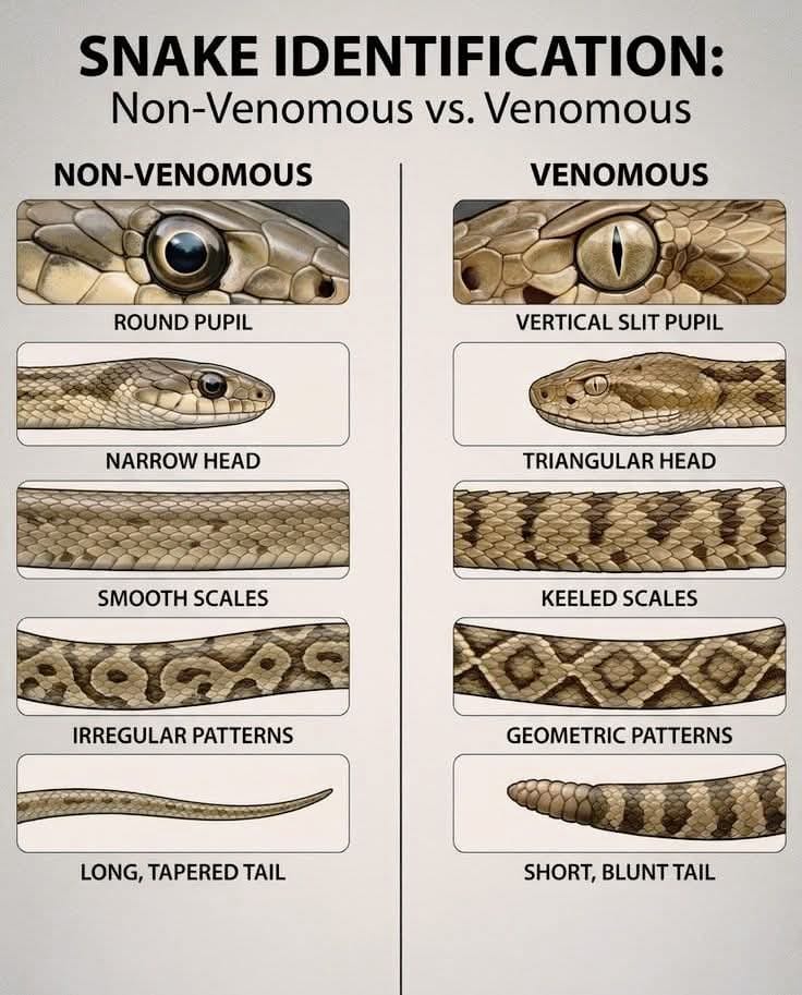 Biology | 🐍 Snake Identification: Venomous vs Non-Venomous | Facebook