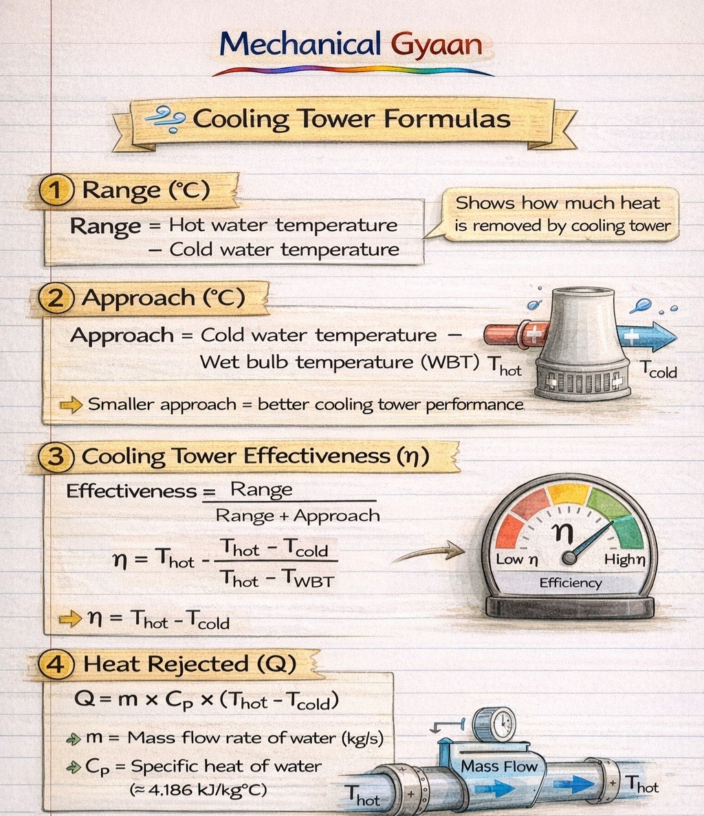 Cooling Tower Formulas... - Mechanical Gyaan | Facebook
