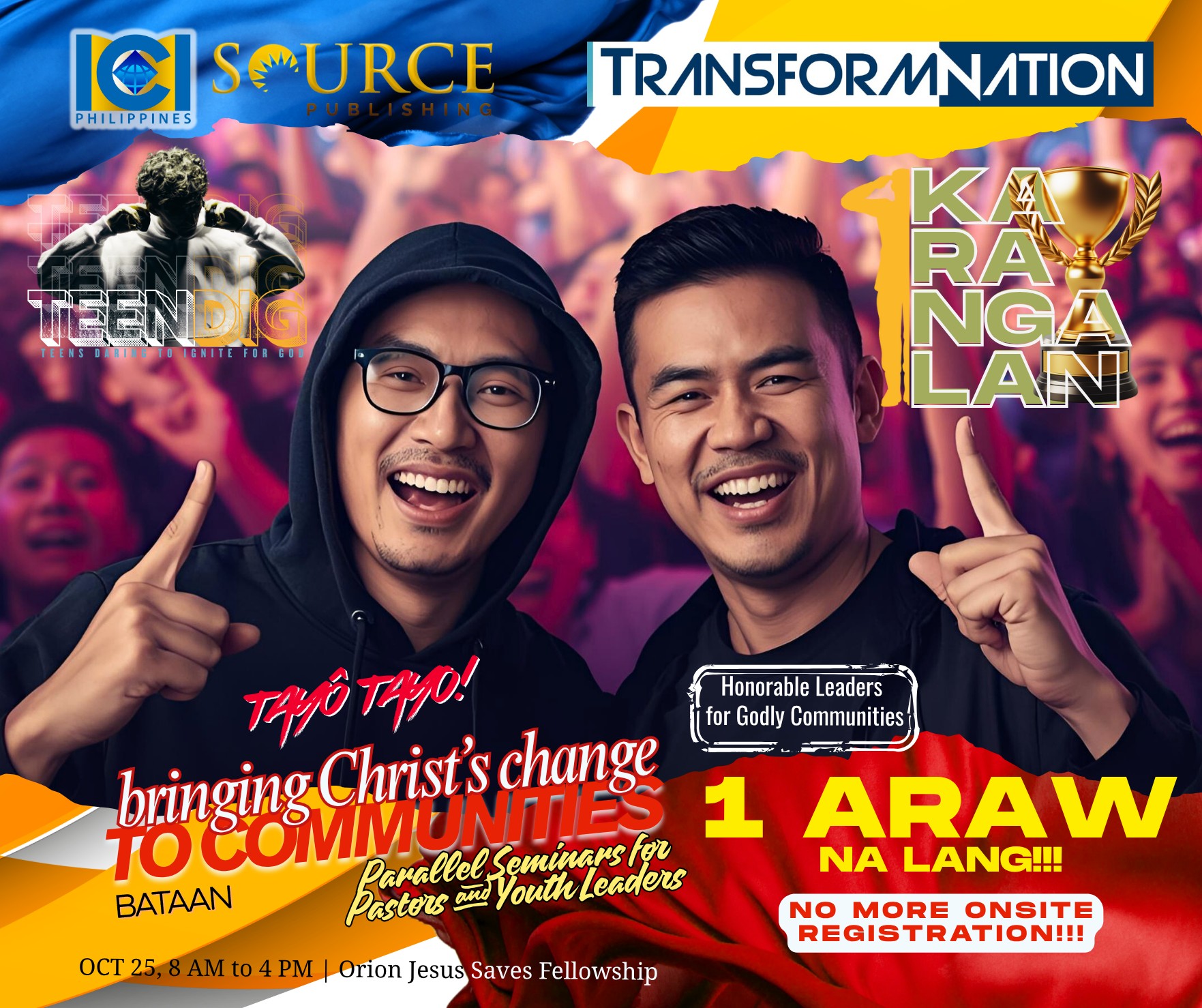 ICI - 🔥🔥 1 ARAW NA LANG!!! 🔥🔥 Pastors, youth leaders, at kabataan ...