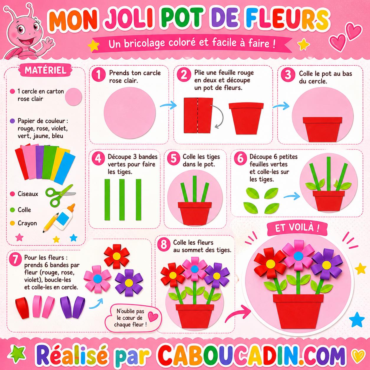 Le bouquet de fleurs en papier pour la maîtresse - Activités manuelles et DIY | Grandir avec Nathan