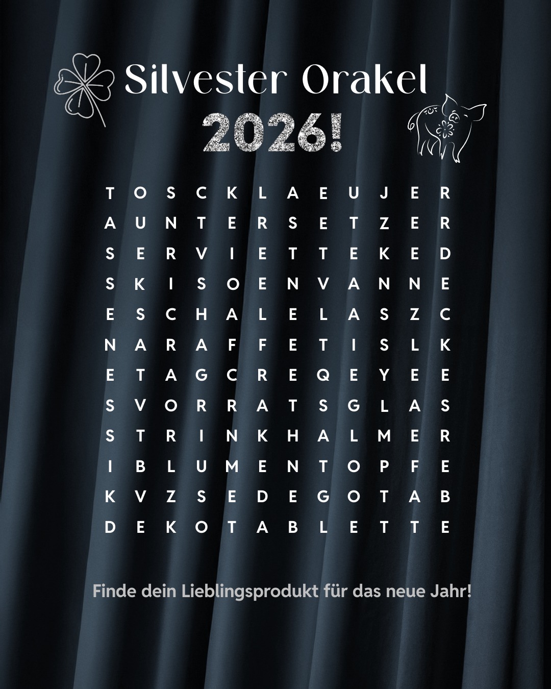 ✨ Silvester Orakel 2026 ✨ Finde heraus, welches Produkte von DEPOT dein persönliches Lieblingsprodukt im neuen Jahr wird. 🍾💫 Löse das Kreuzworträtsel, entdecke die versteckten Wörter & kommentiere dein Produkt 🤍🎉 . . . #depot #depot_online