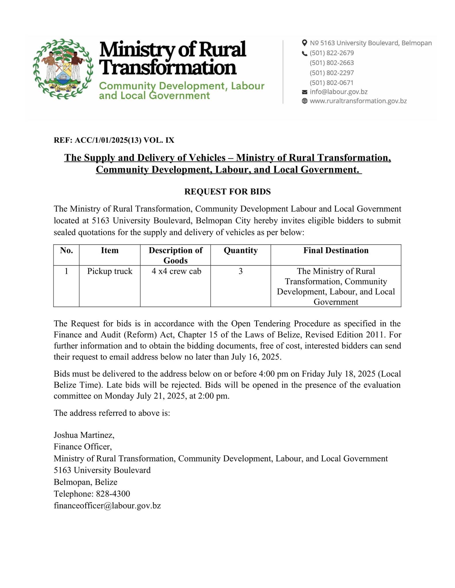 Love - 🚘 Request for Bids: Supply & Delivery of Vehicles 🚘 The Ministry ...