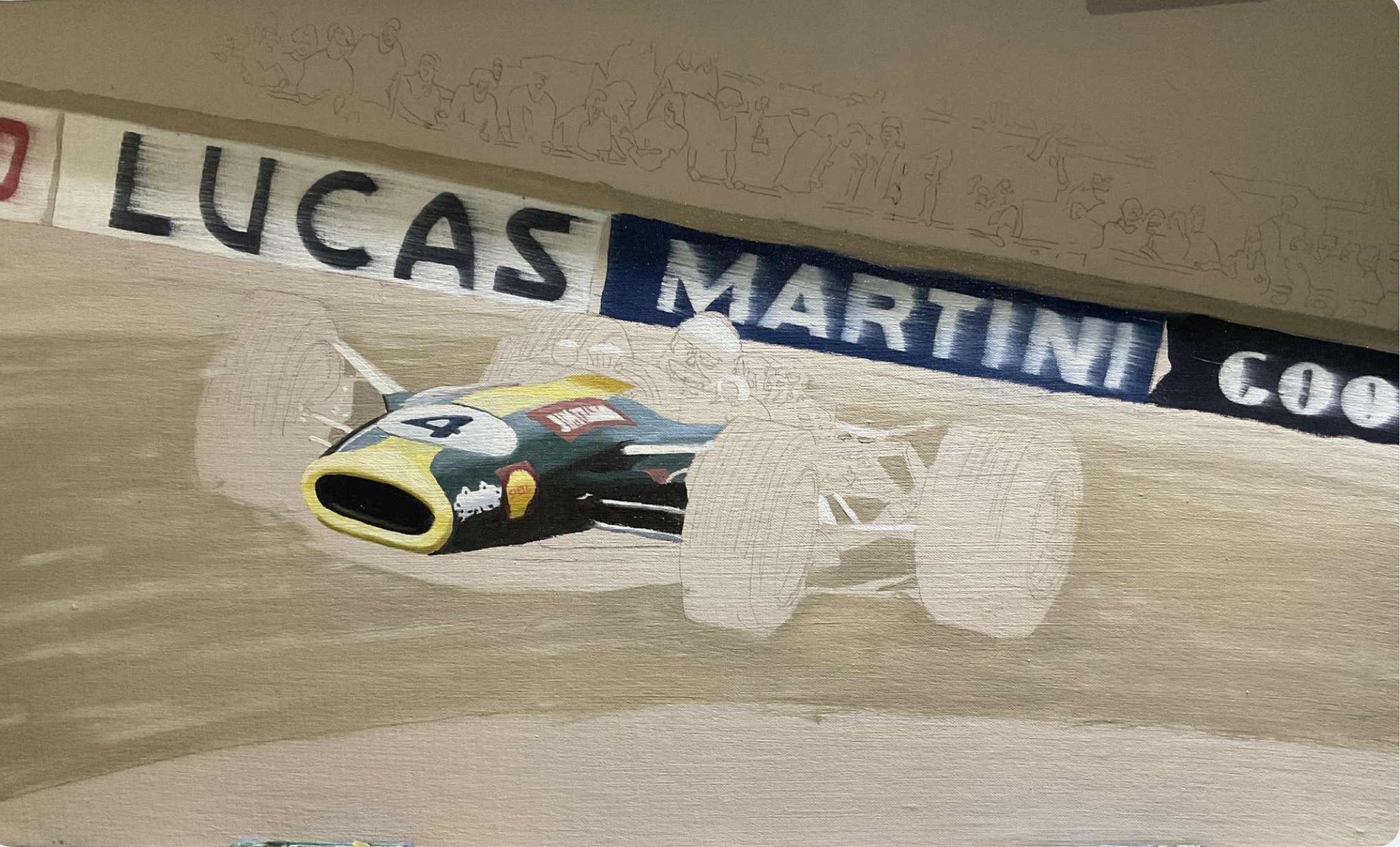 Artist paints Lotus 49 image for UNICEF auction