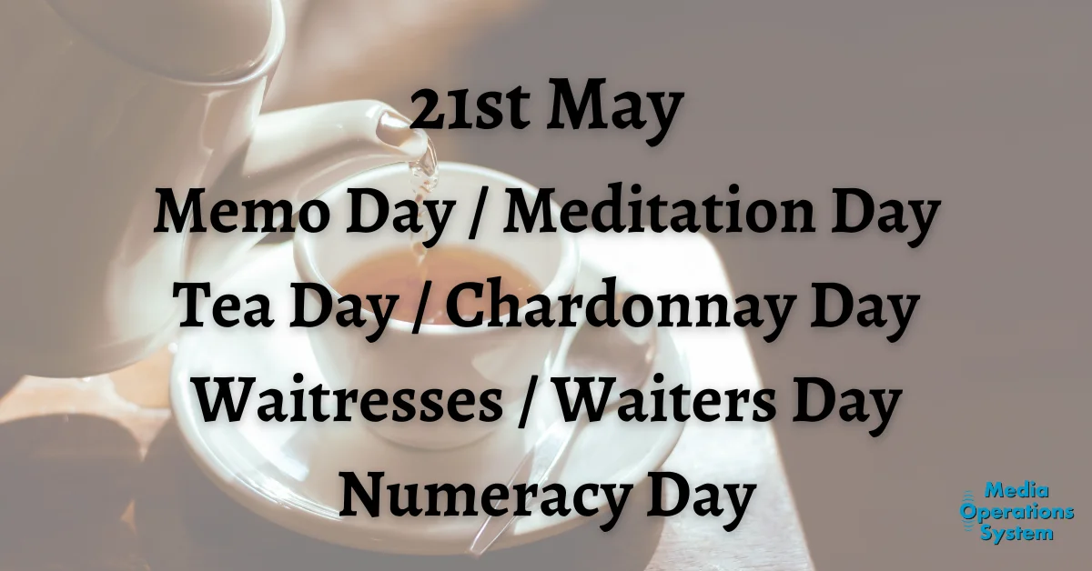 Media - The 21st of May is: Memo Day Waitresses / Waiters Day Numeracy ...