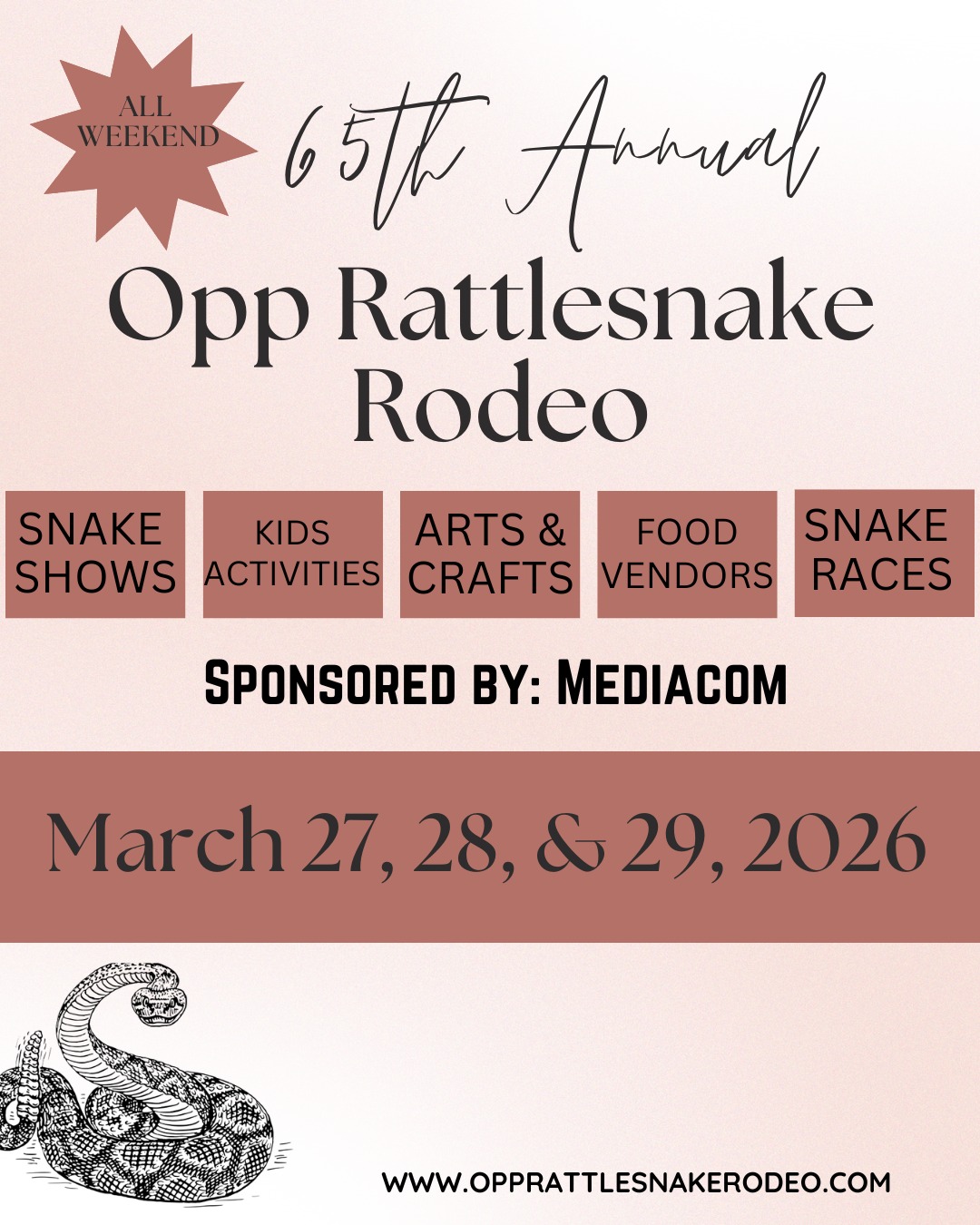 🐍🎉 Save the Date! 🎶🍔🎨 The... - The Opp Rattlesnake Rodeo | Facebook