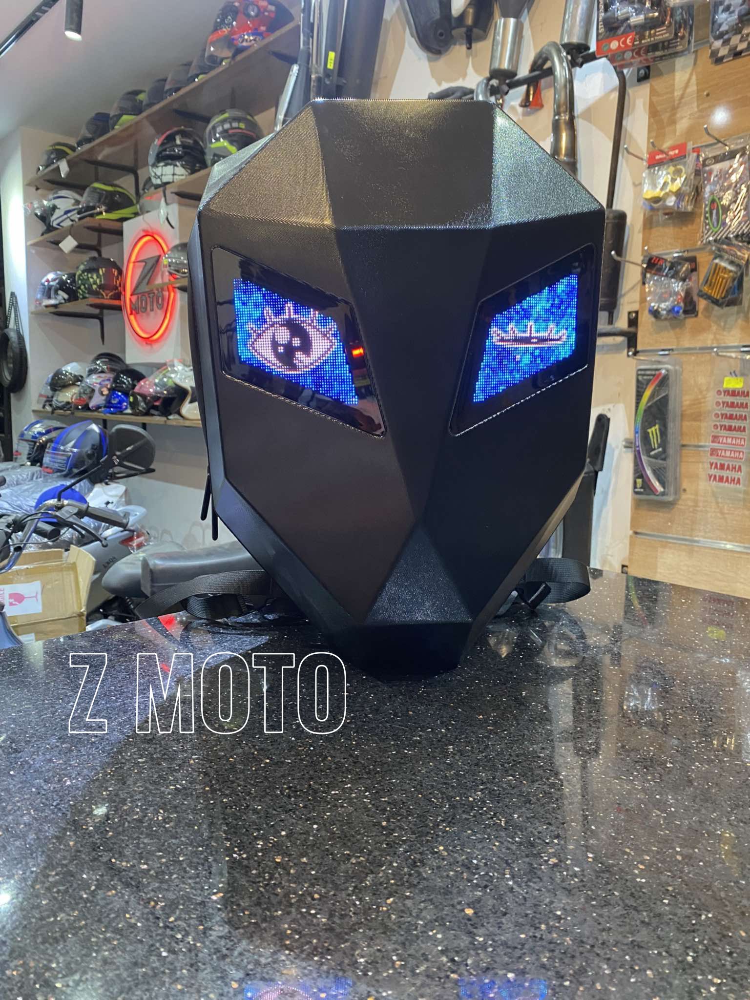 Sac à Dos LED Moto Programmable App Contrôle - Grande Capacité Étanche Coque Rigide