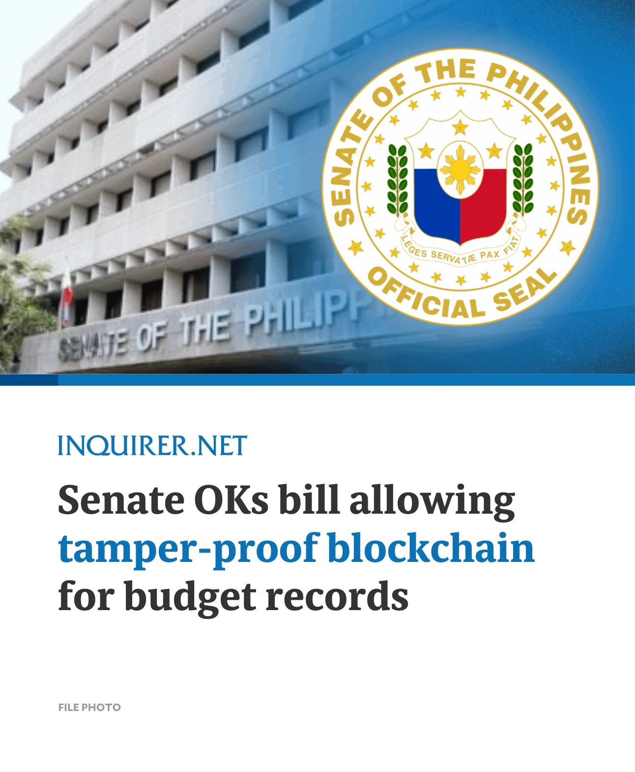 INQUIRER.net - BLOCKCHAIN BUDGET BILL The Senate on Monday passed the ...