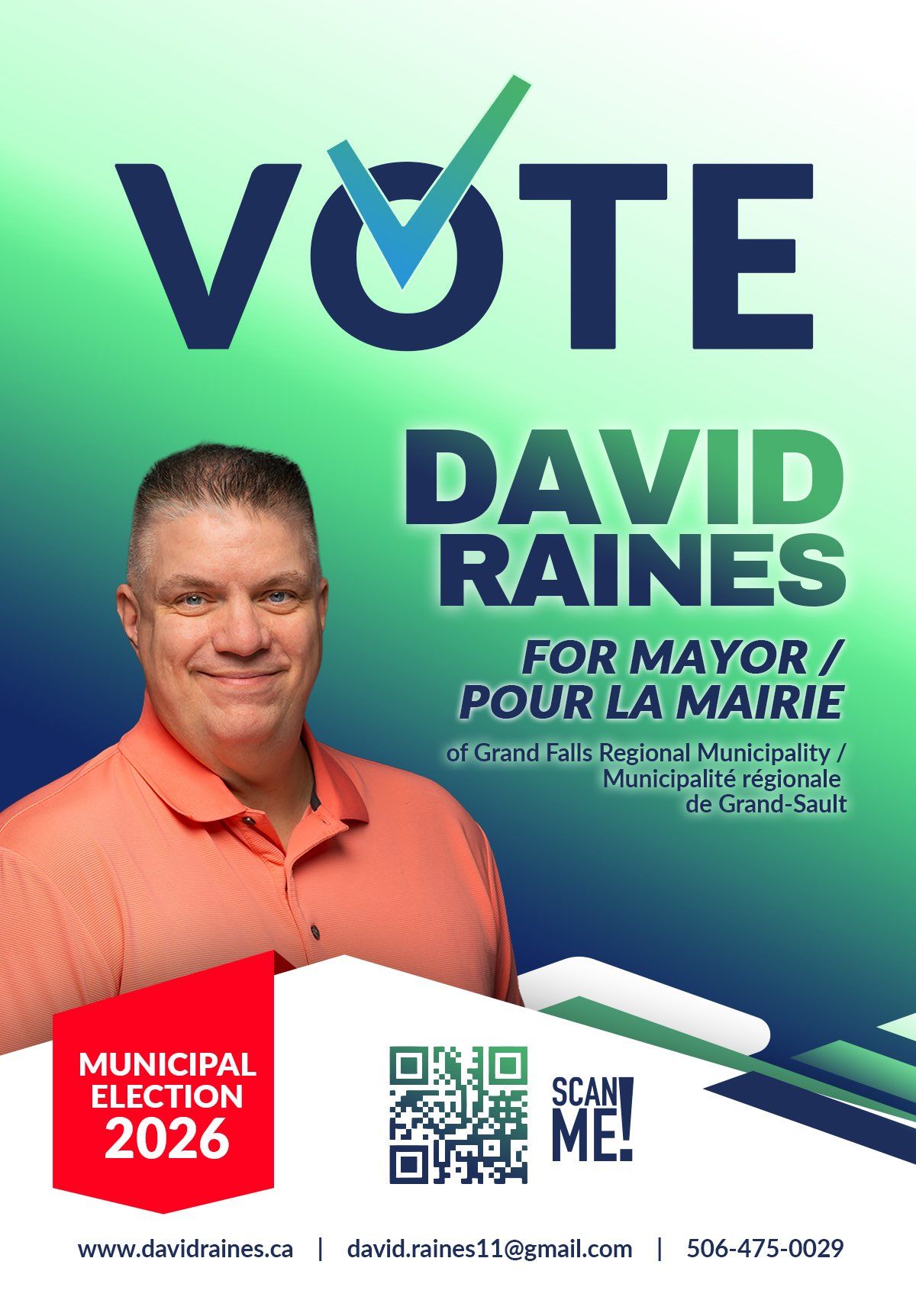 David Raines, Candidate for Mayor, Regional Municipality of Grand Falls