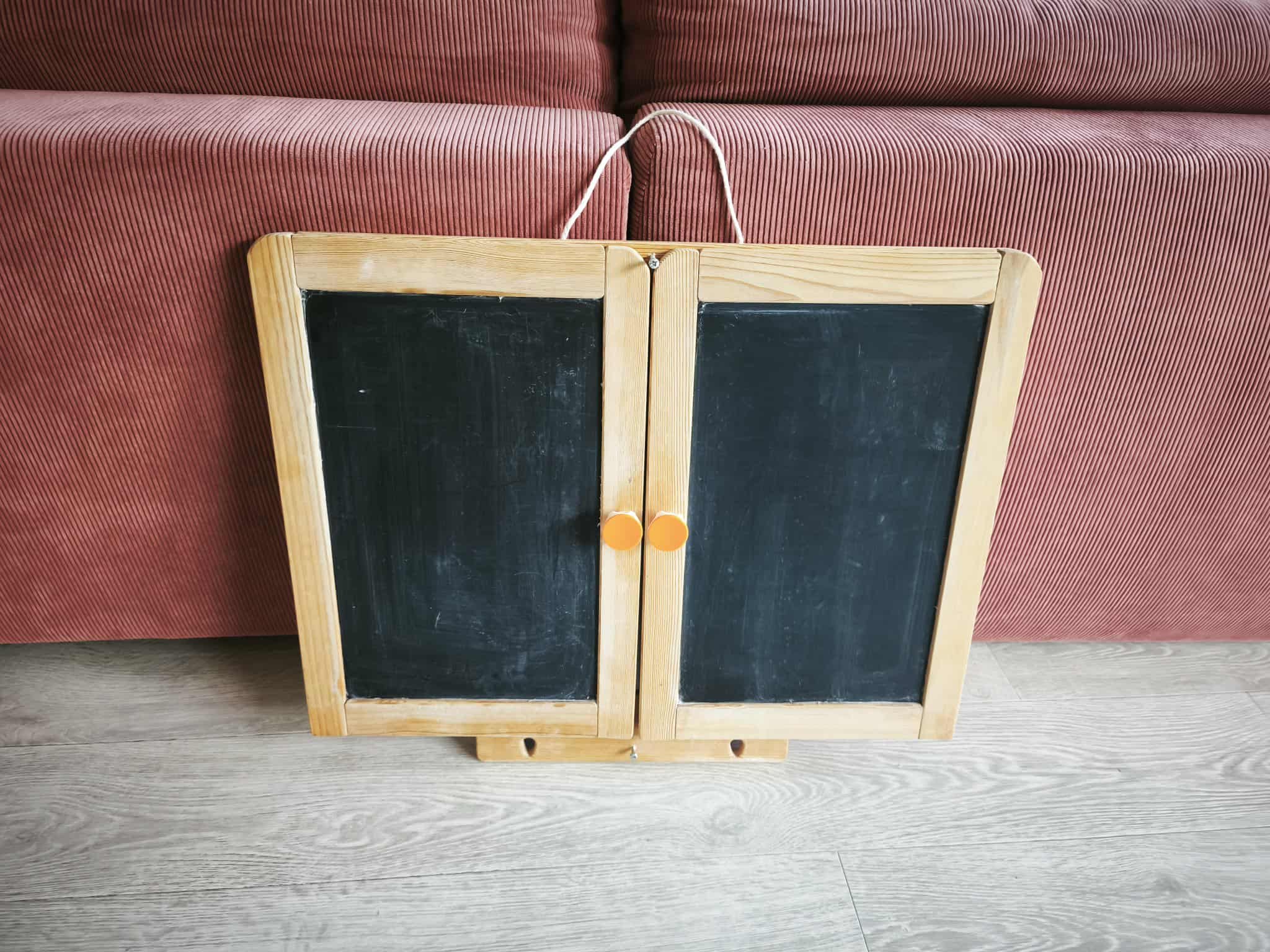 Tableau Scolaire Double Face En Bois Avec Craies Et Effaceur - Ardoise Réutilisable Pour Enfant, Décoration Chambre