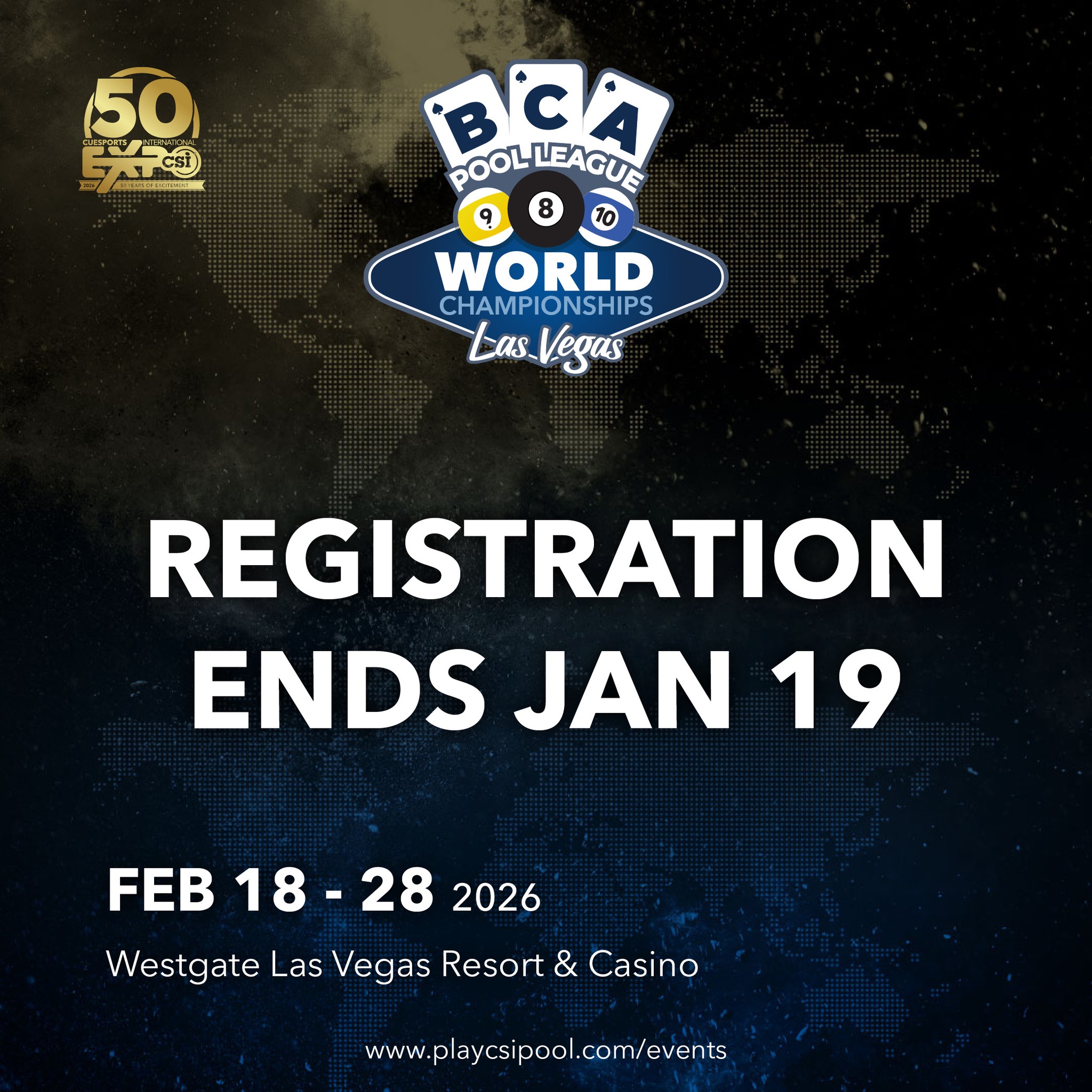 BCA - 📝 Planning to play at the 2026 BCA Pool League World ...