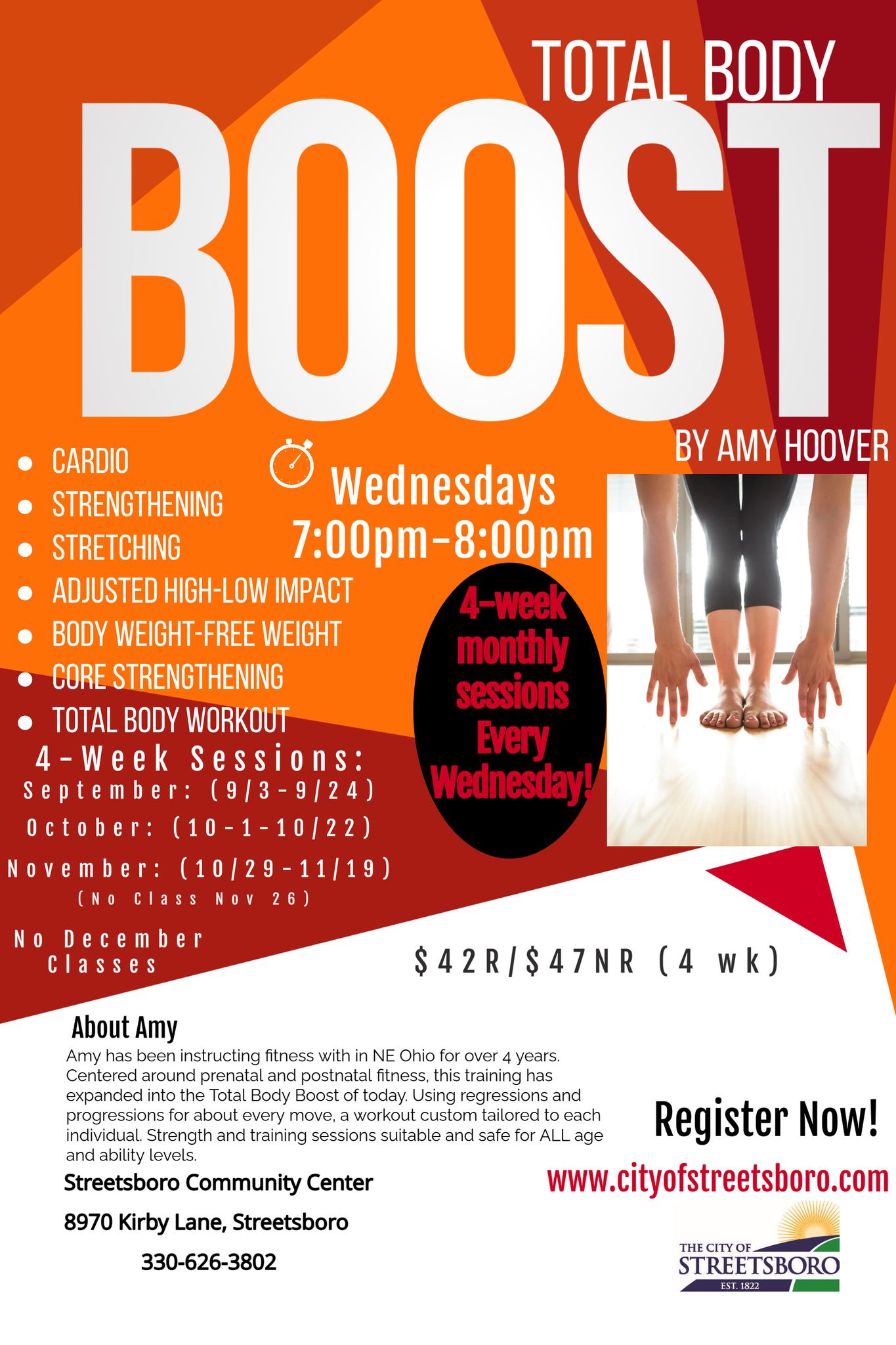 Streetsboro - TOTAL BODY BOOST “FALL SESSIONS” REGISTRATION NOW OPEN ...