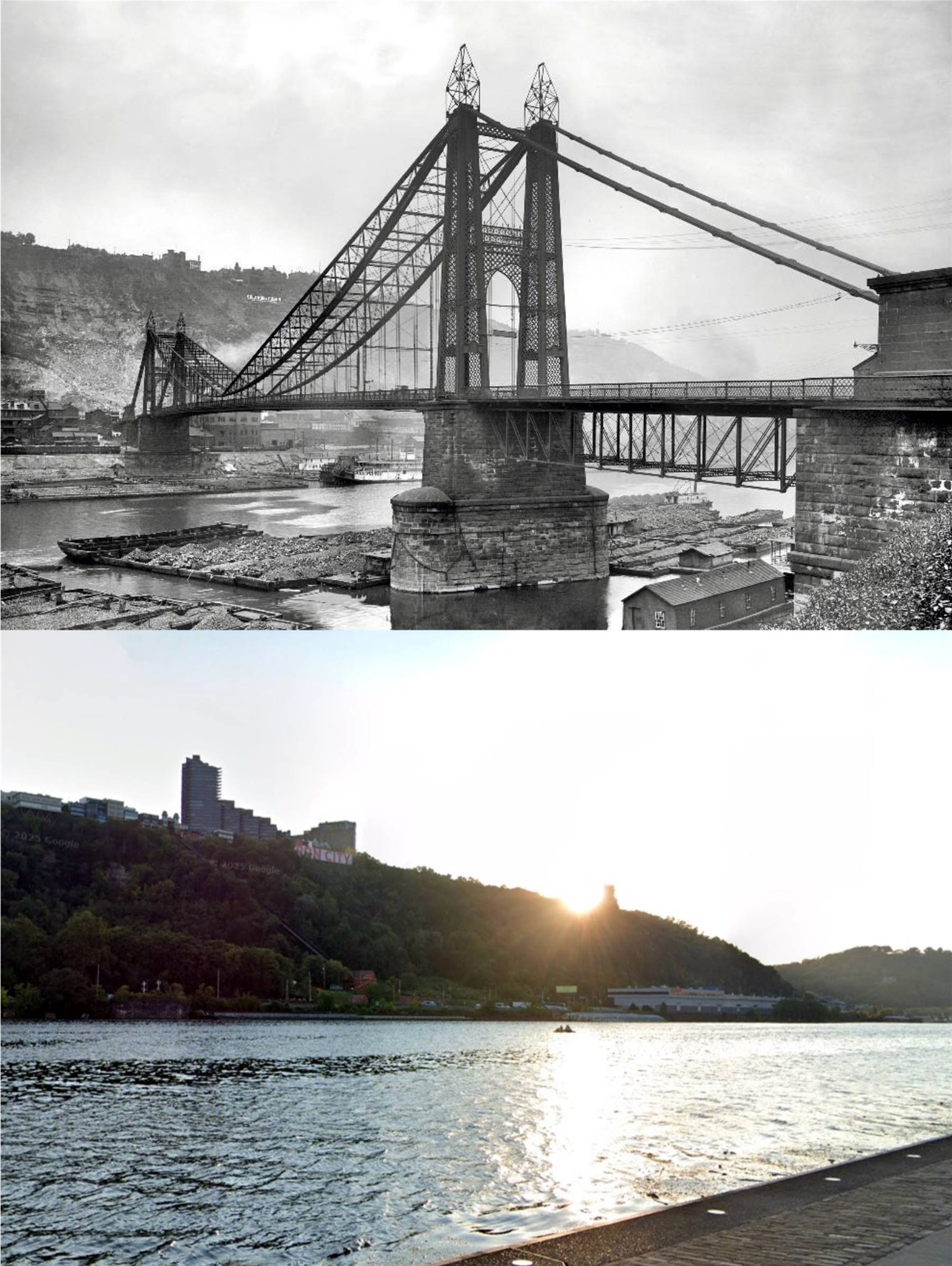 Brookline - Pittsburgh's original Point Bridge, which spanned the ...