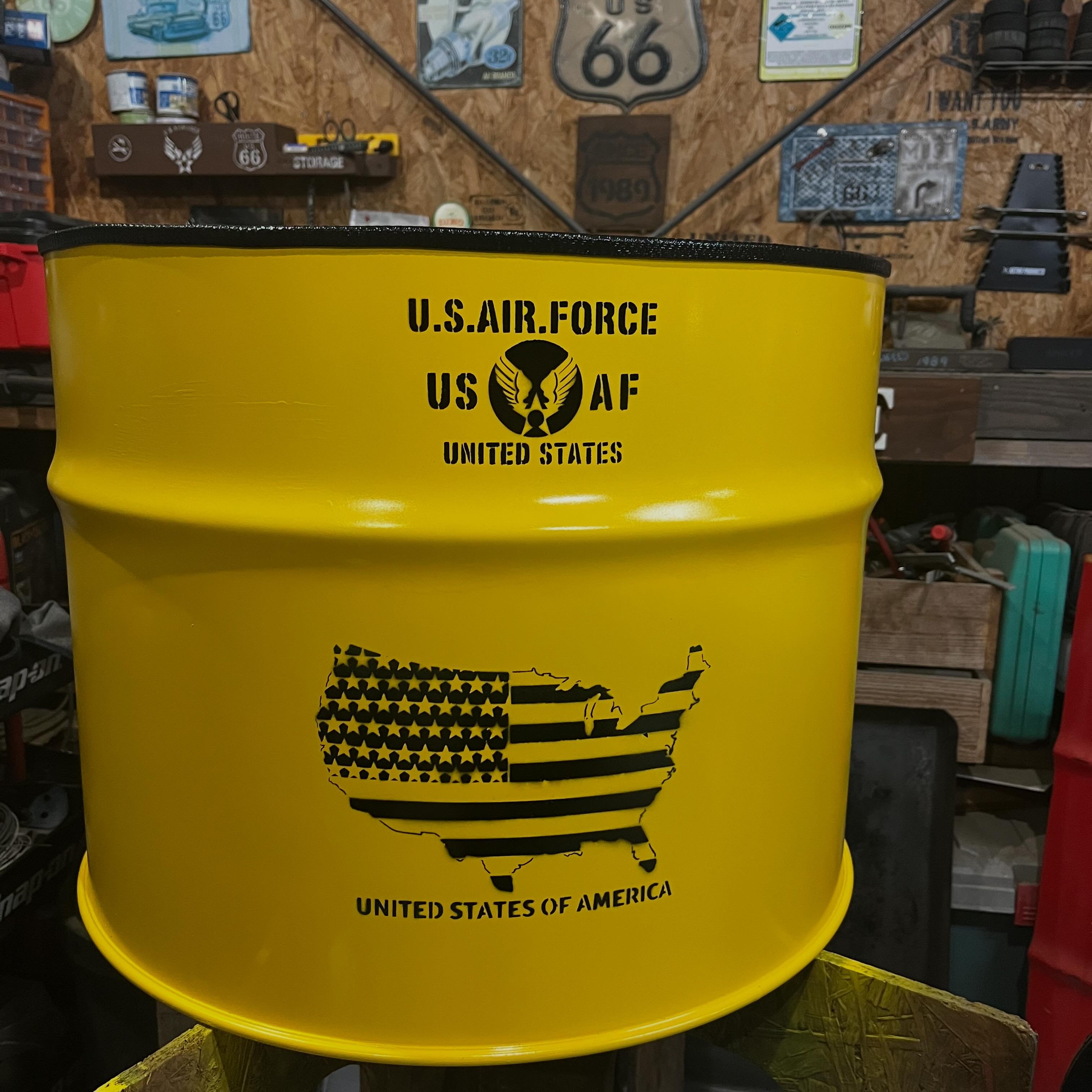 園芸用品 CALIFORNIA U.S. ROUTE 66 ドラム缶リメイクプランター