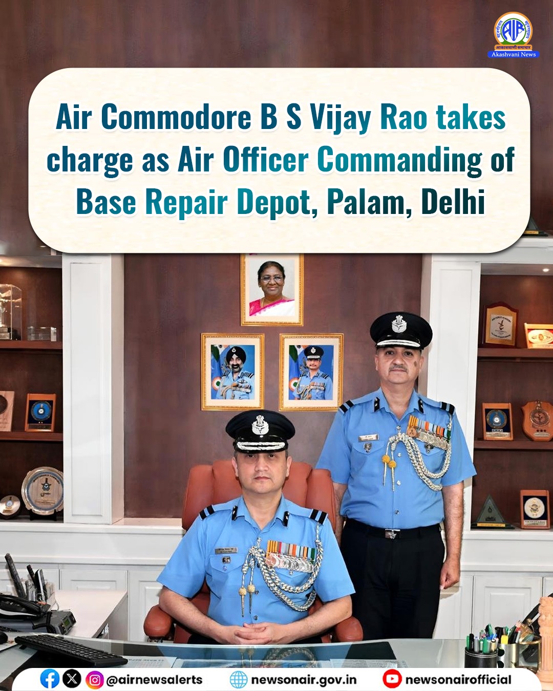 All - Air Commodore B S Vijay Rao assumes command of Base Repair Depot ...