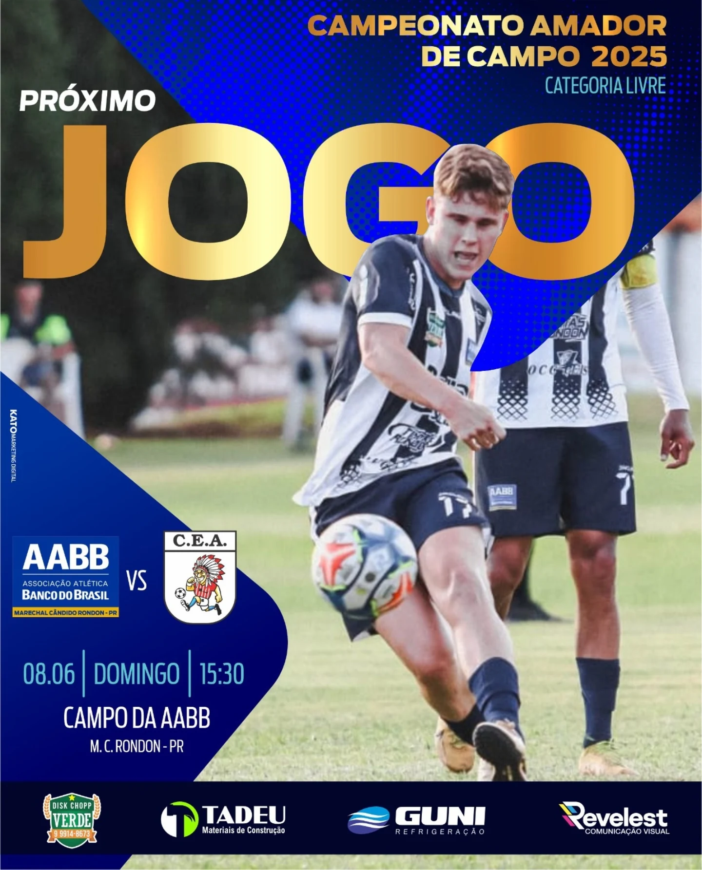 📢 NESTE DOMINGO TEM AABB EM CAMPO 💙💛 🏆 CAMPEONATO MUNICIPAL DE FUTEBOL ...