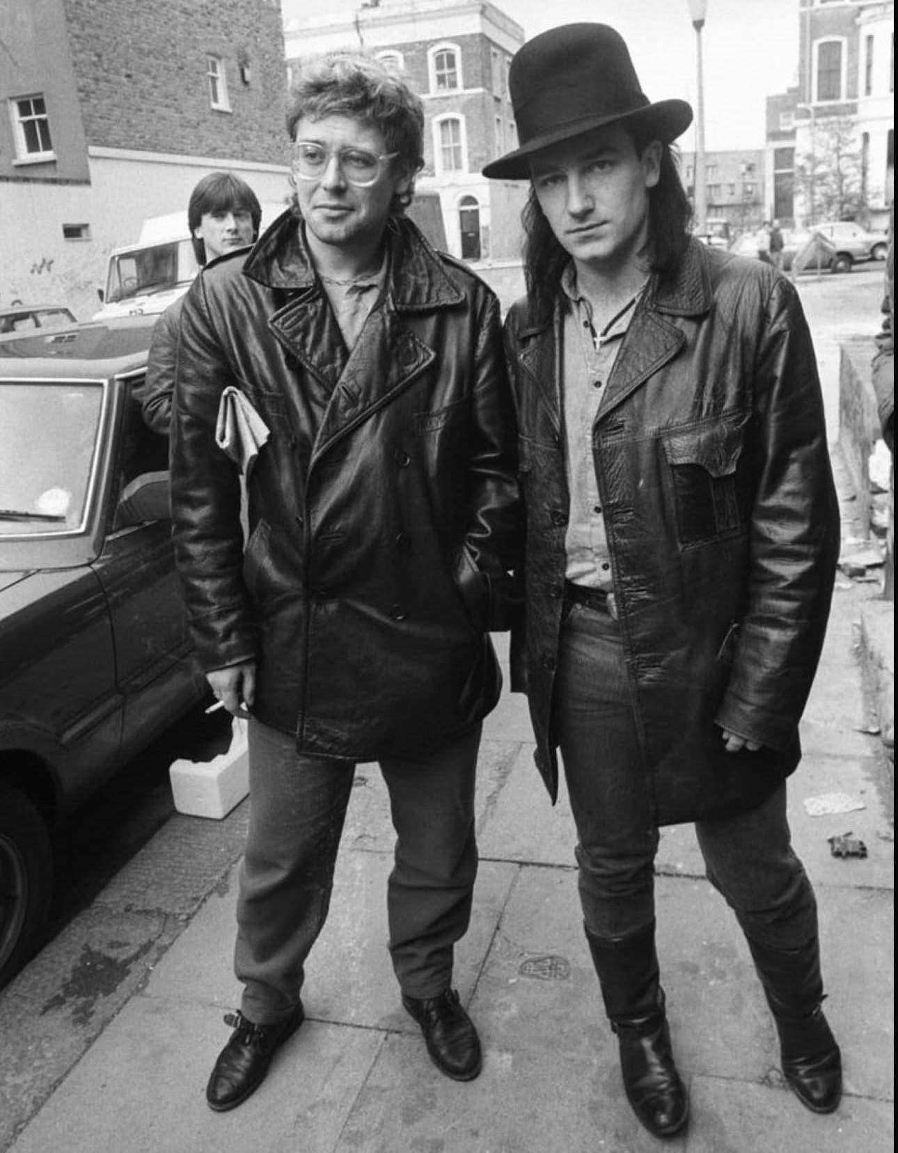 My - My Generation Vintage 80s U2 members Adam Clayton & Bono arriving ...