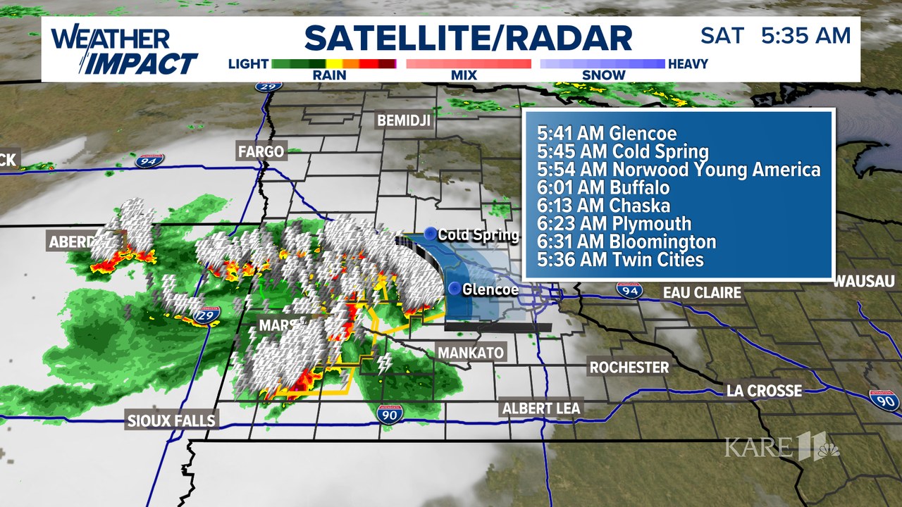 KARE - Severe storms with winds up to 75 mph are moving quickly toward ...