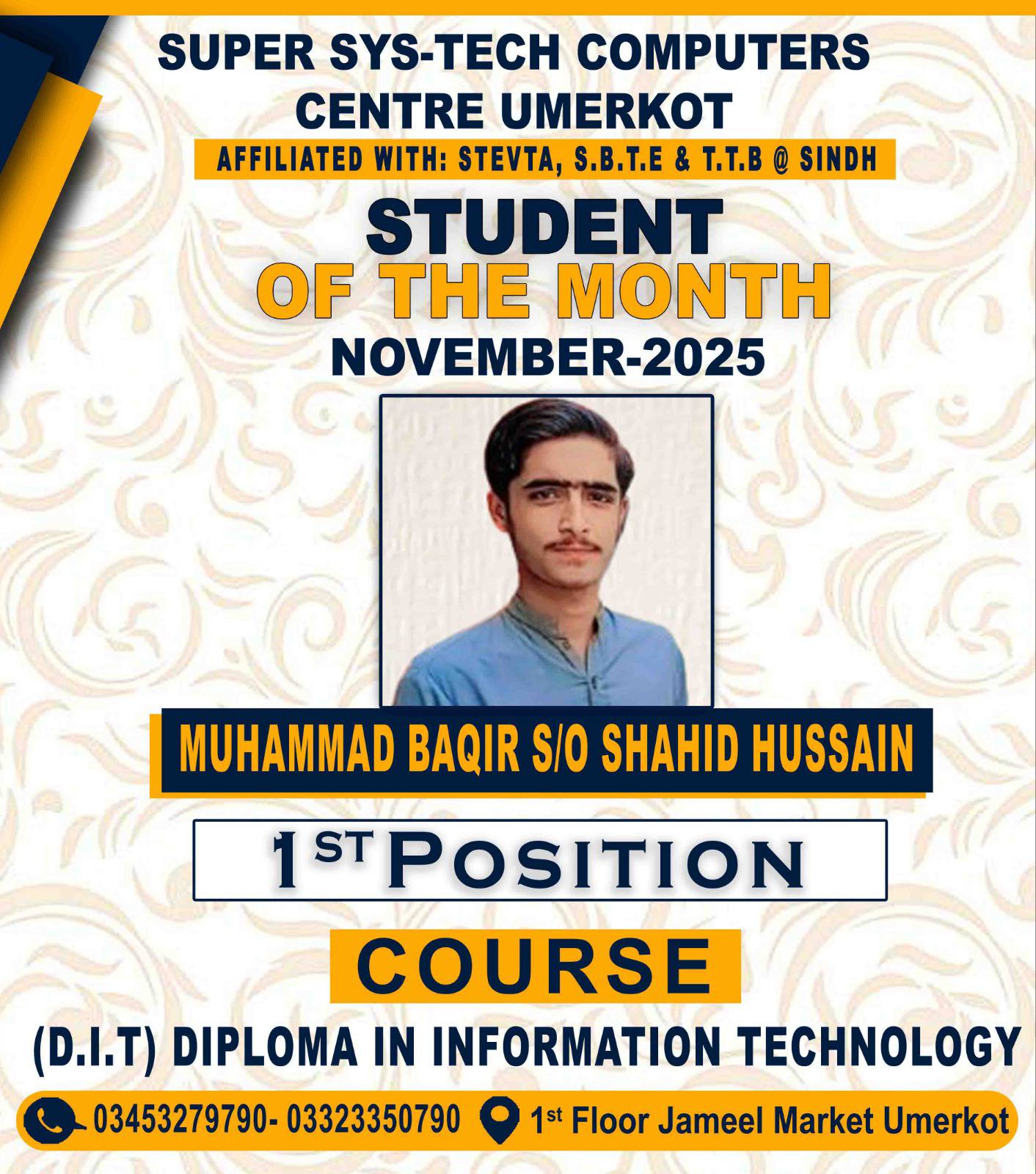🏆 RESULT ANNOUNCEMENT –... - Super Sys-Tech Computers Umerkot | Facebook