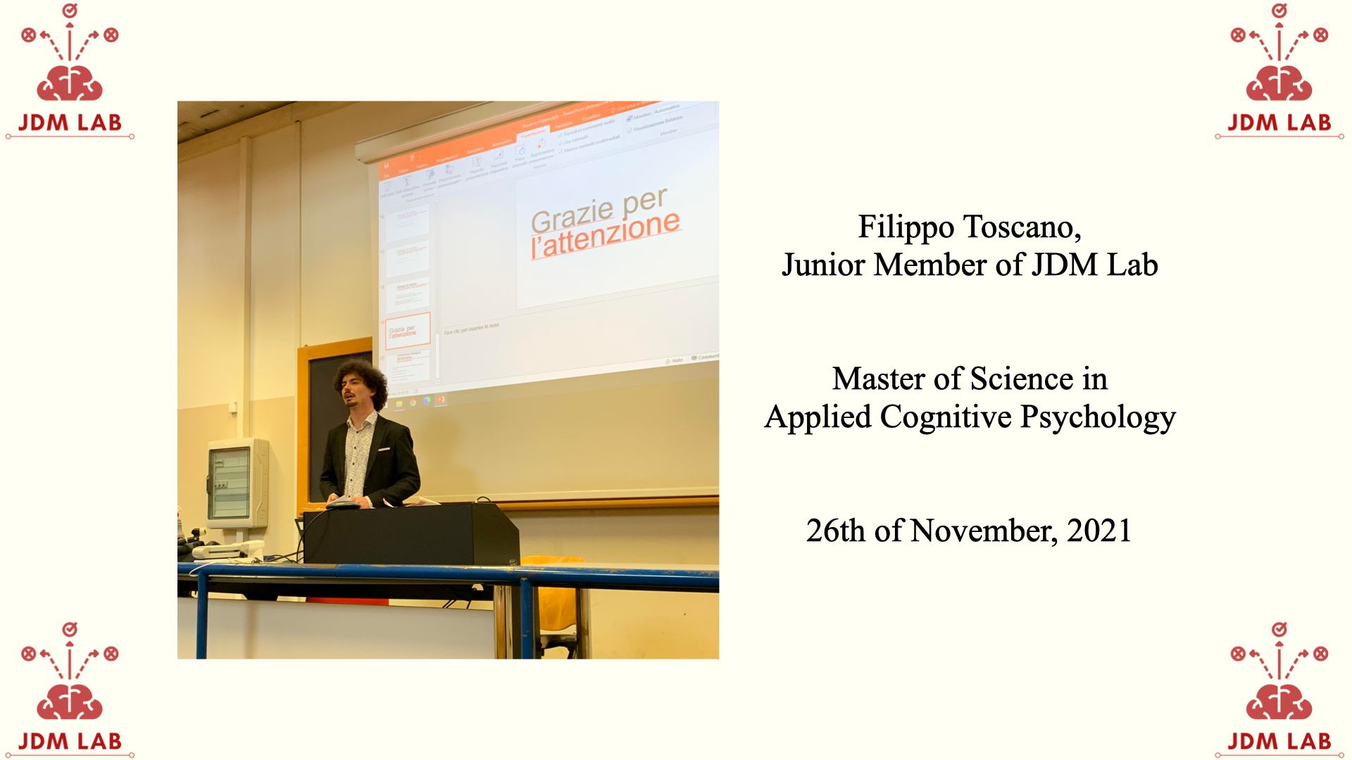 JDM - [Italian below] Last Friday, Filippo Toscano, one of our junior ...
