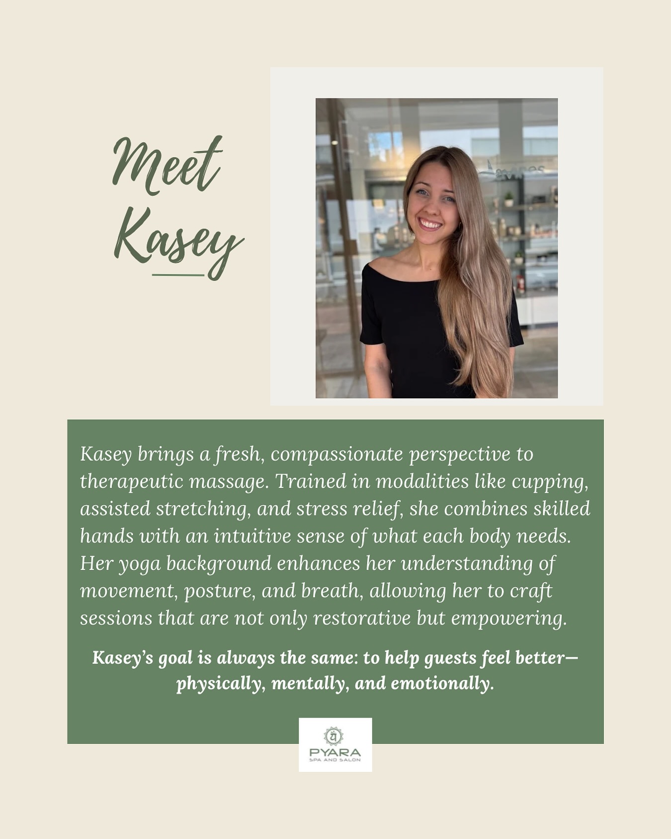 🔅 We’re excited to welcome Kasey to... - Pyara Spa and Salon | Facebook