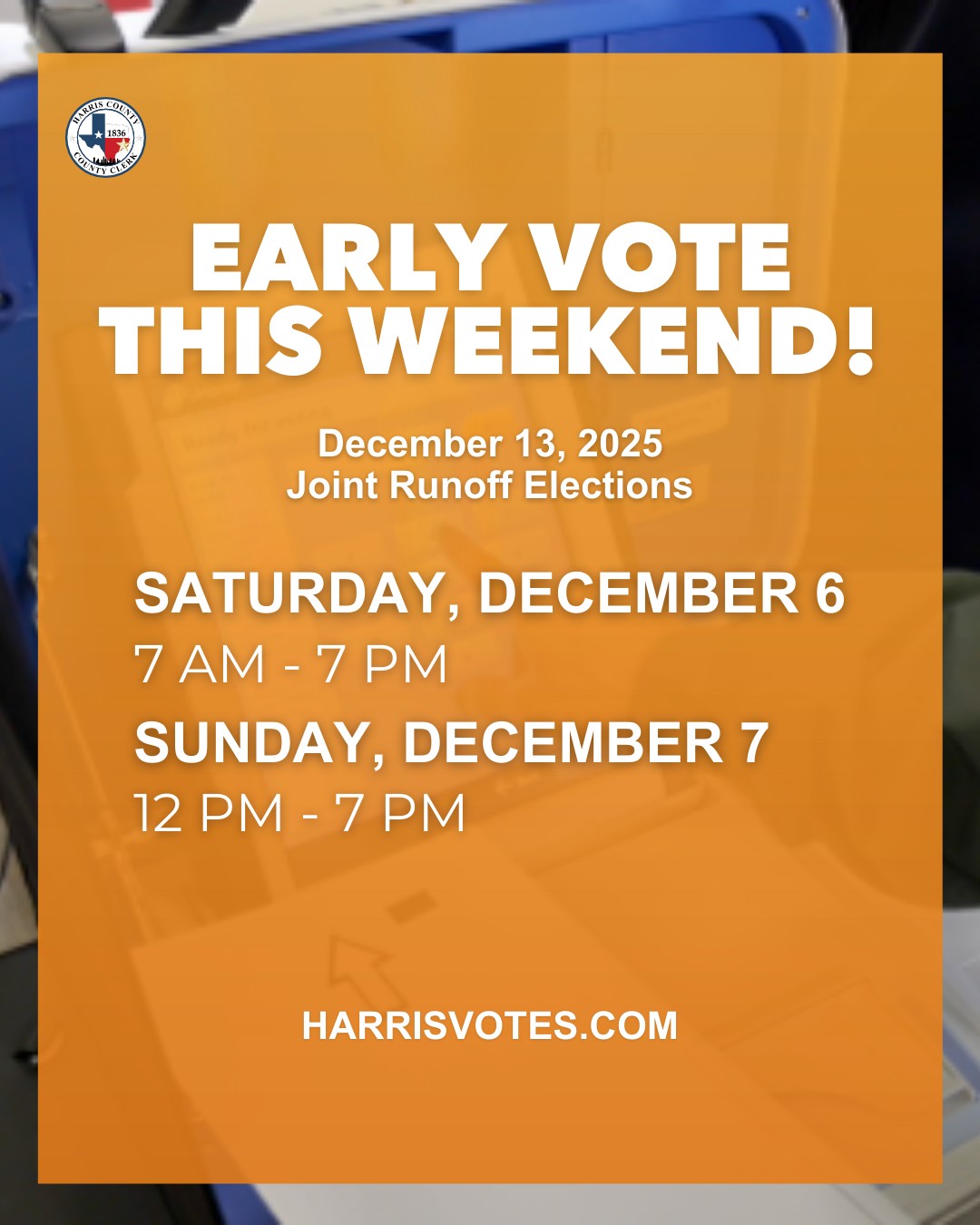 It’s Day 6 of Early... - Harris County Elections Department | Facebook