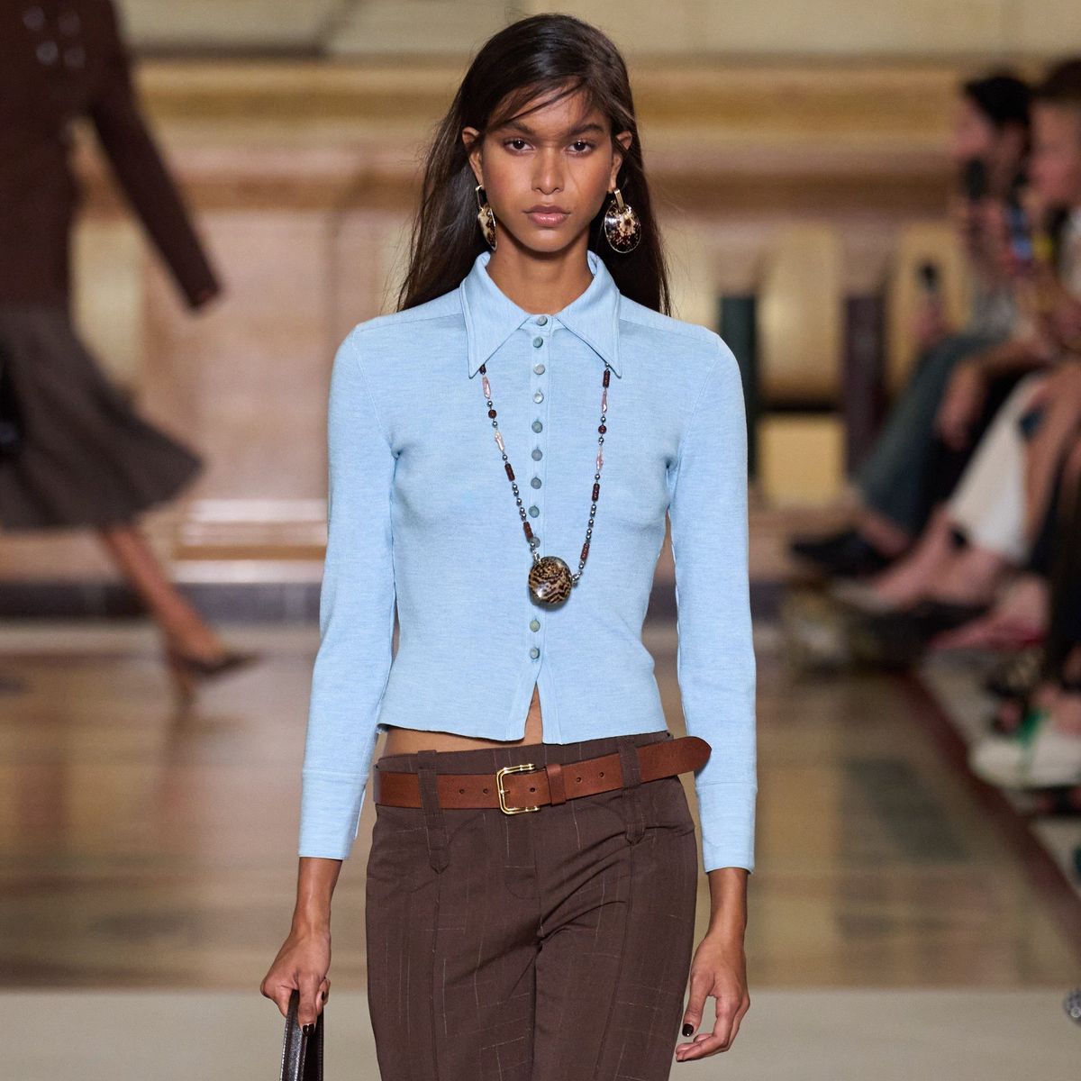 Ice blue jumpers are replacing black and brown knits. We chart the 