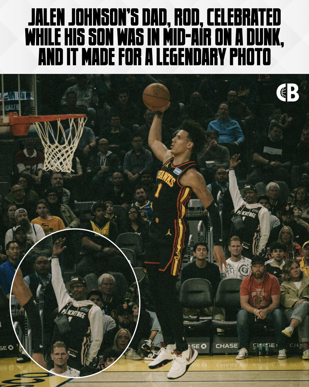 Courtside - Jalen Johnson’s dad, Rod, celebrated while his son was in ...
