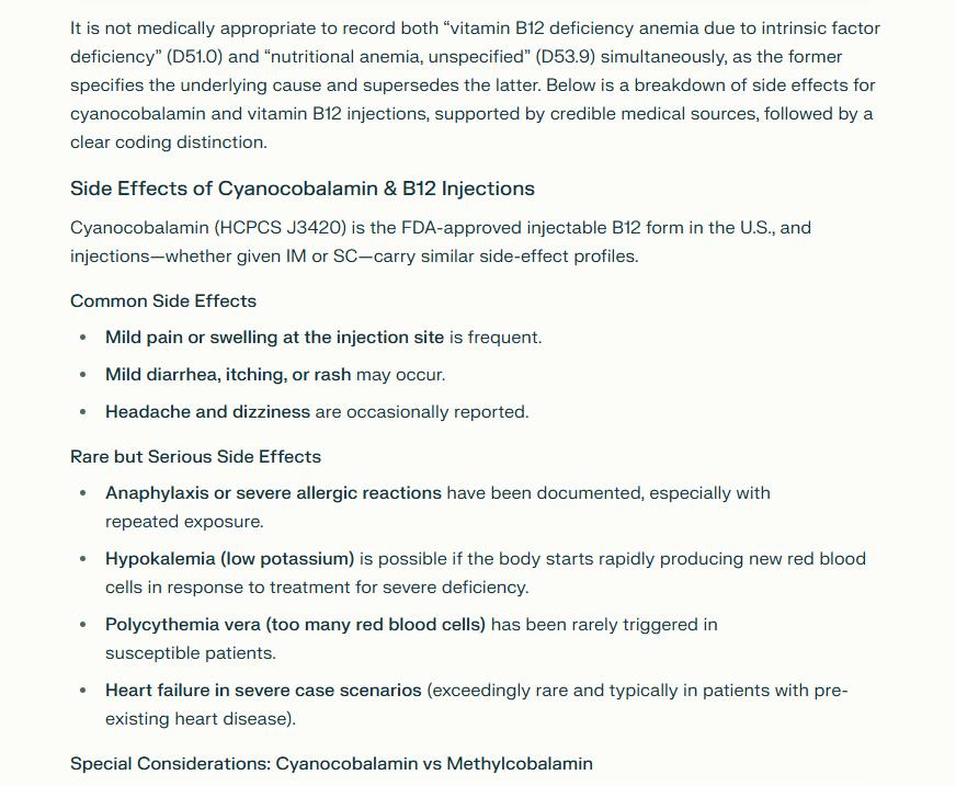 Help with billing B12 injections using J3420 and 96372 codes