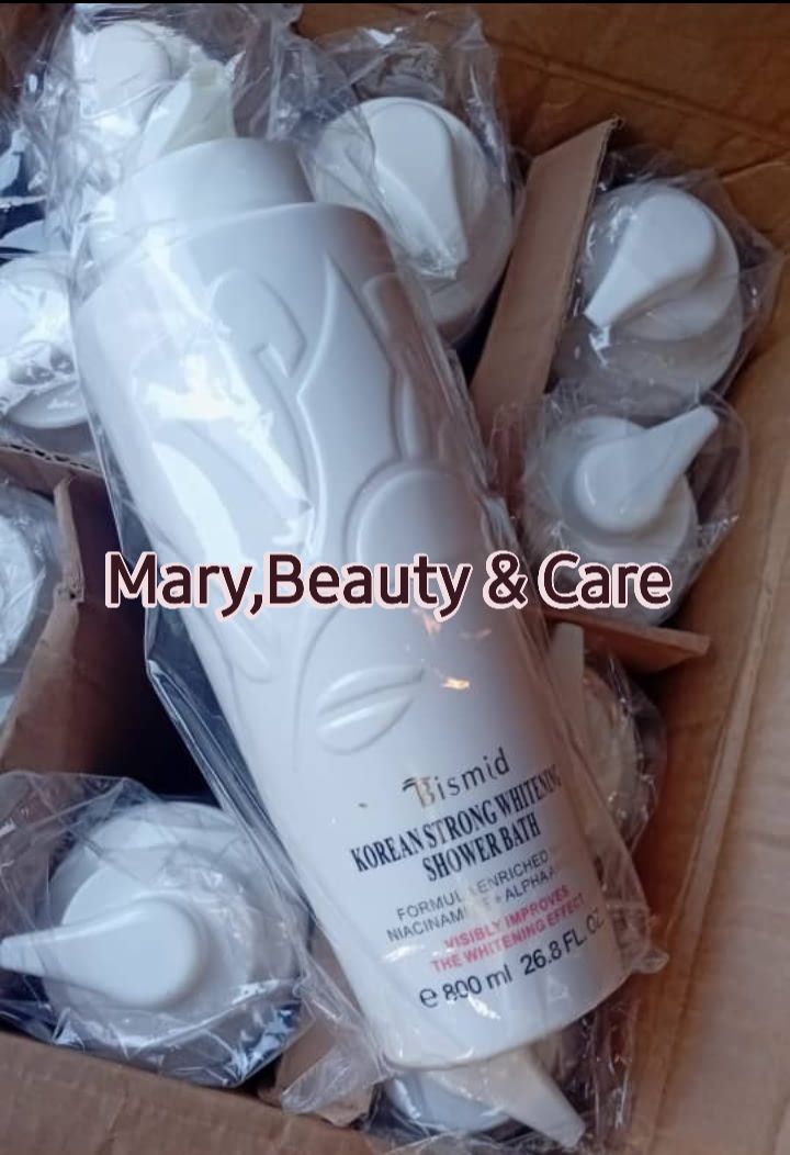 Gamme De Soins BISMID Korean Glass Skin - Gel Douche, Crème Visage Éclaircissante - Formule Blancheur, Antitaches