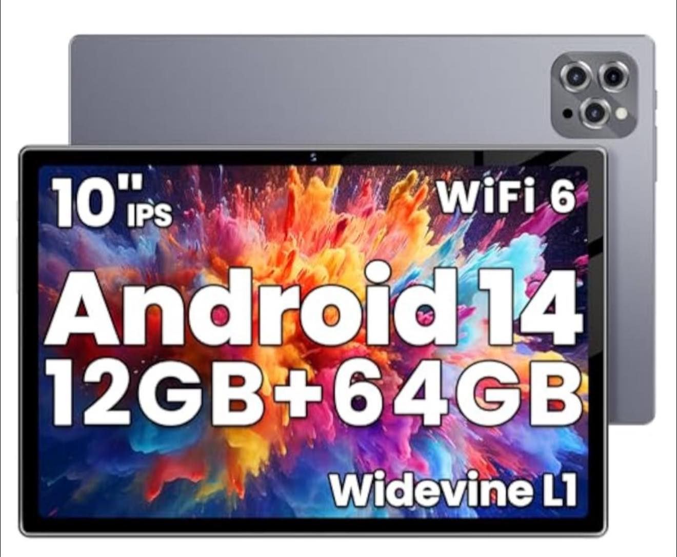 Tablette 11 Pouces Android 14 Octa Core 10GB RAM 128GB ROM 5G WiFi Gris - Batterie 6800mAh