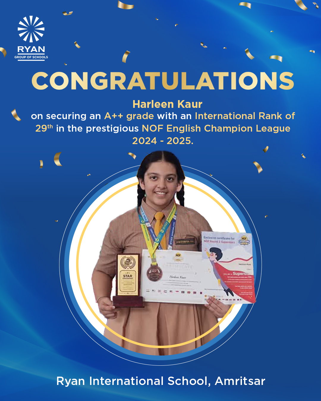 Ryan - A moment of immense pride for Ryan Group of Schools, Amritsar ...