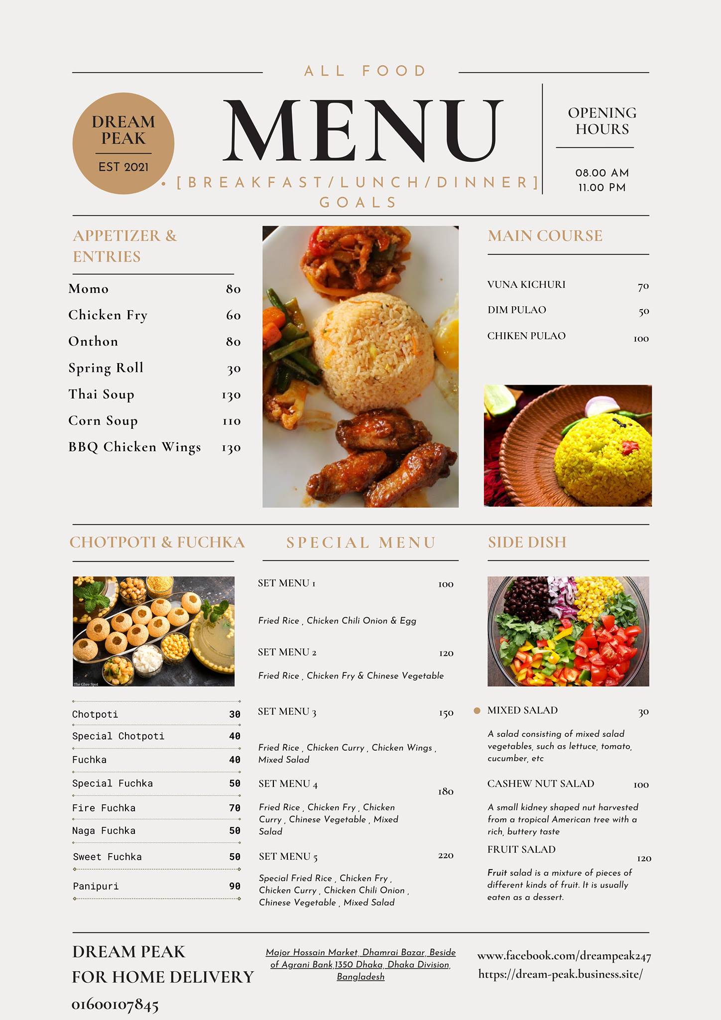 Dream Peak - Our new menu ;)