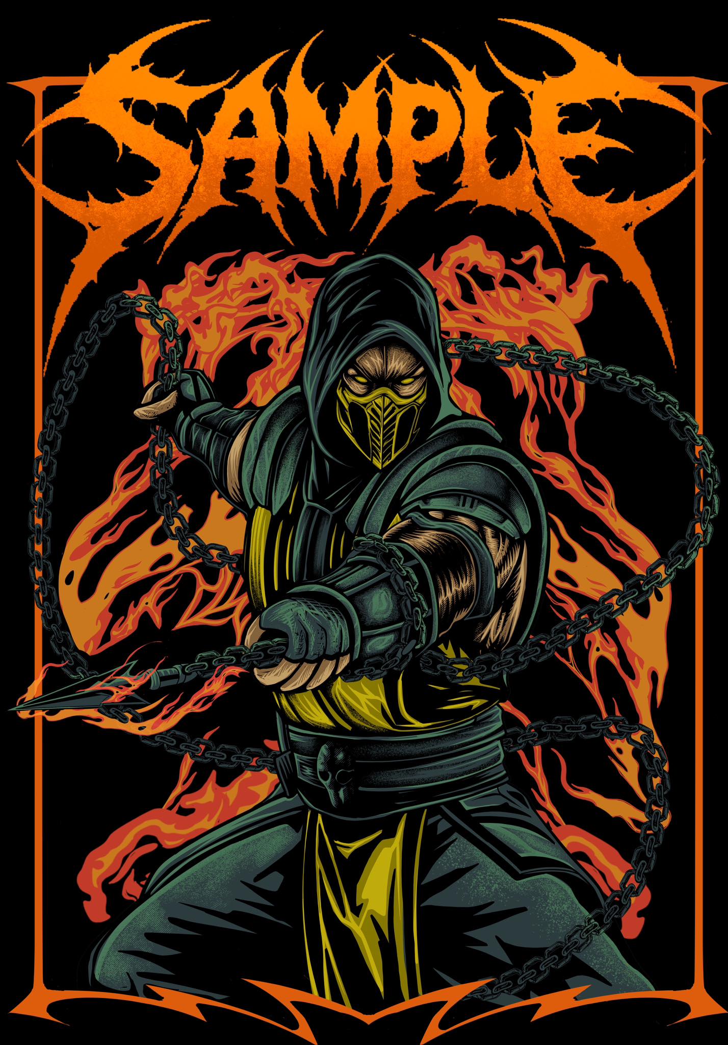 Scorpion Mortal Kombat art commission by Tony Tzanoukakis