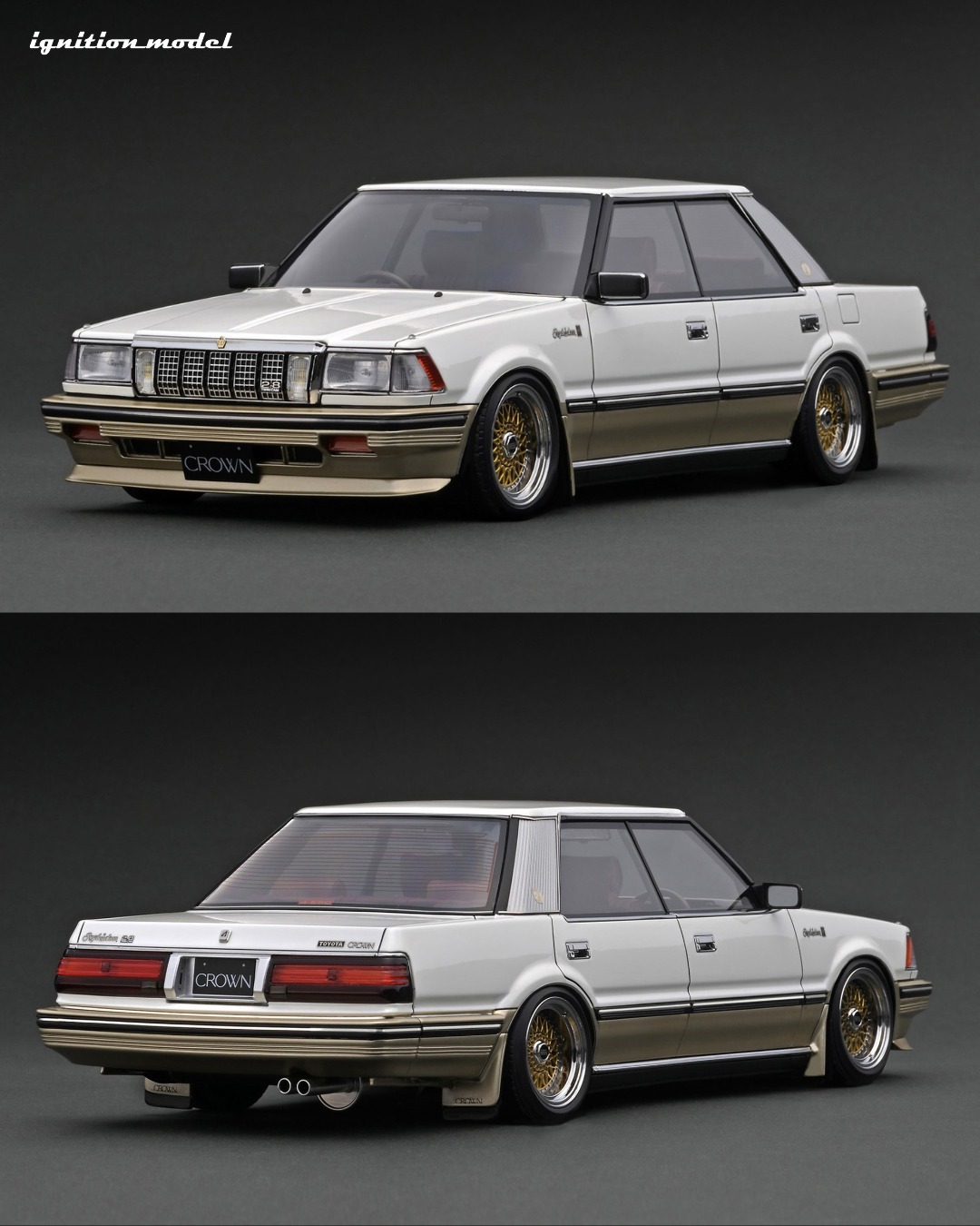 IG3826 1/18 Toyota Crown 3.0 Royal Saloon G (120) Pearl White/Gold
