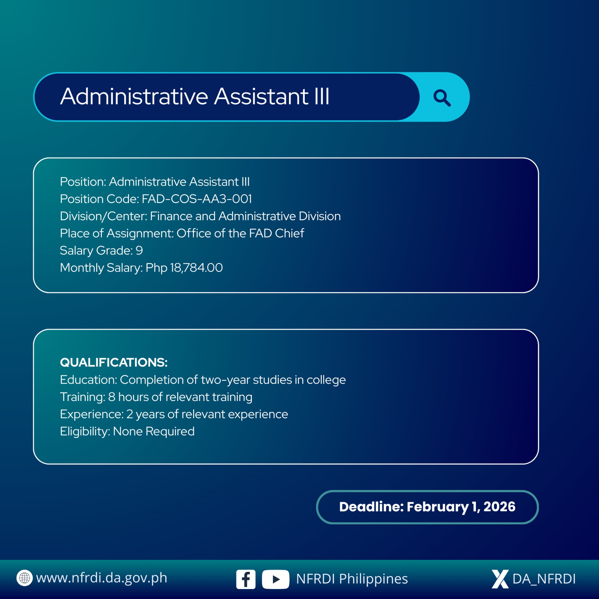 NFRDI - For the duties/responsibilities and other requirements, go to ...