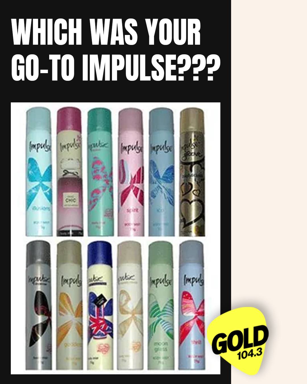 If you grew up in the 90s/00s, seeing this picture will immediately bring back the strong scent of Impulse! Merely Musk hits the nose, and the one with the UK flag... Can