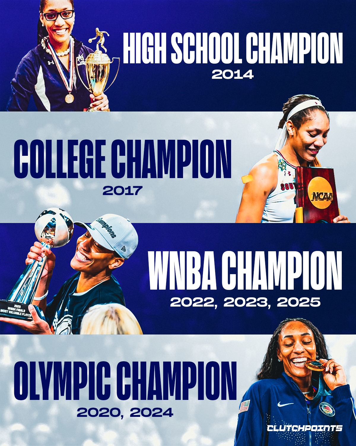WNBA - A'ja Wilson has been a champion for as long as the stages have ...