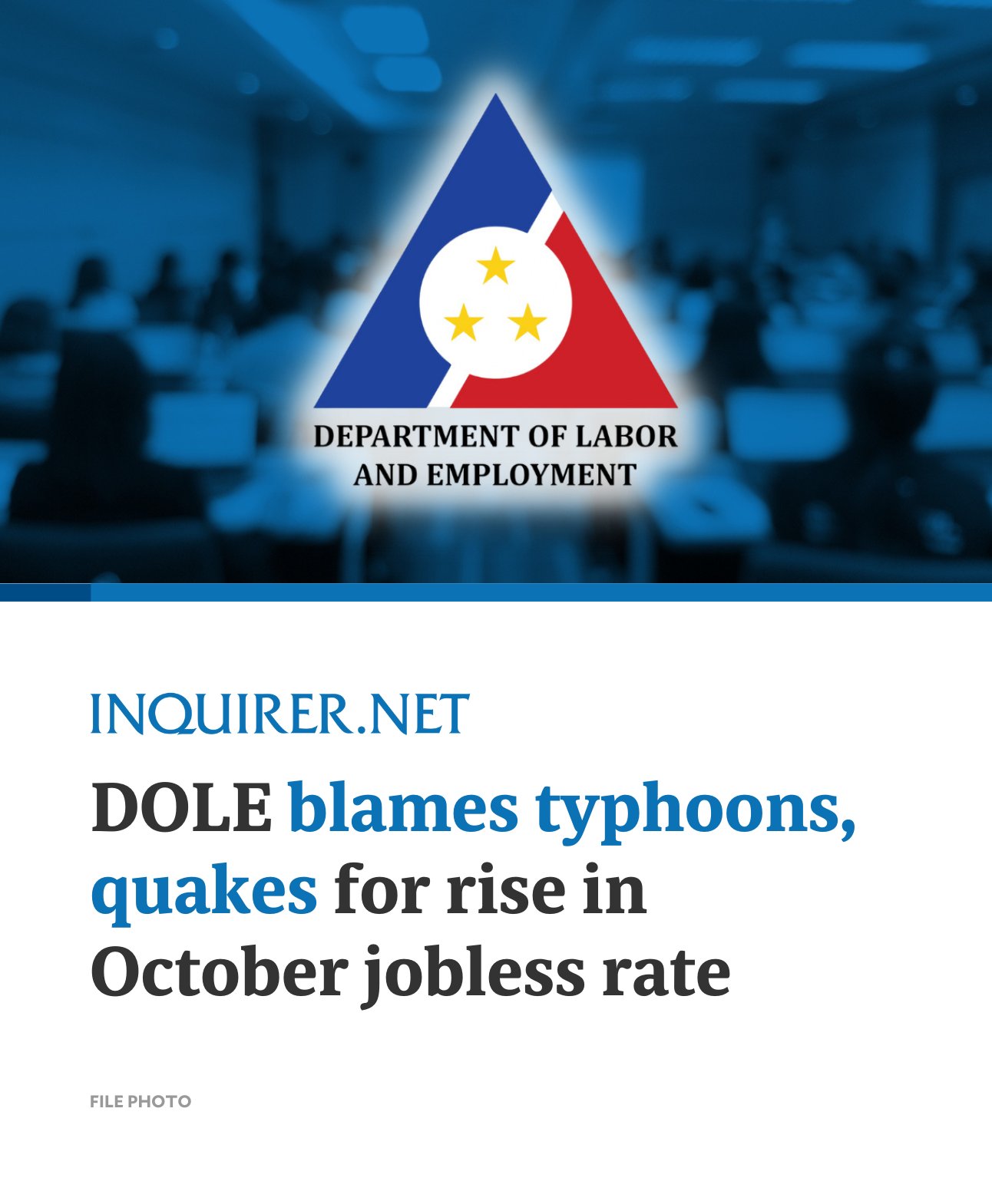 INQUIRER.net - The rise in the unemployment rate in October from the ...